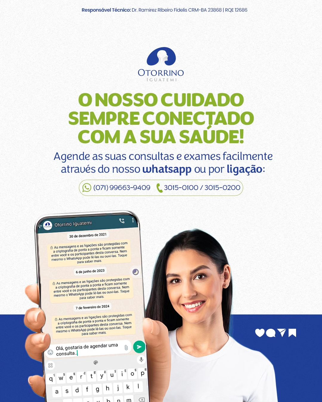 Cuidar da sua saúde nunca foi tão simples! Basta uma mensagem, e estamos aqui para você.
