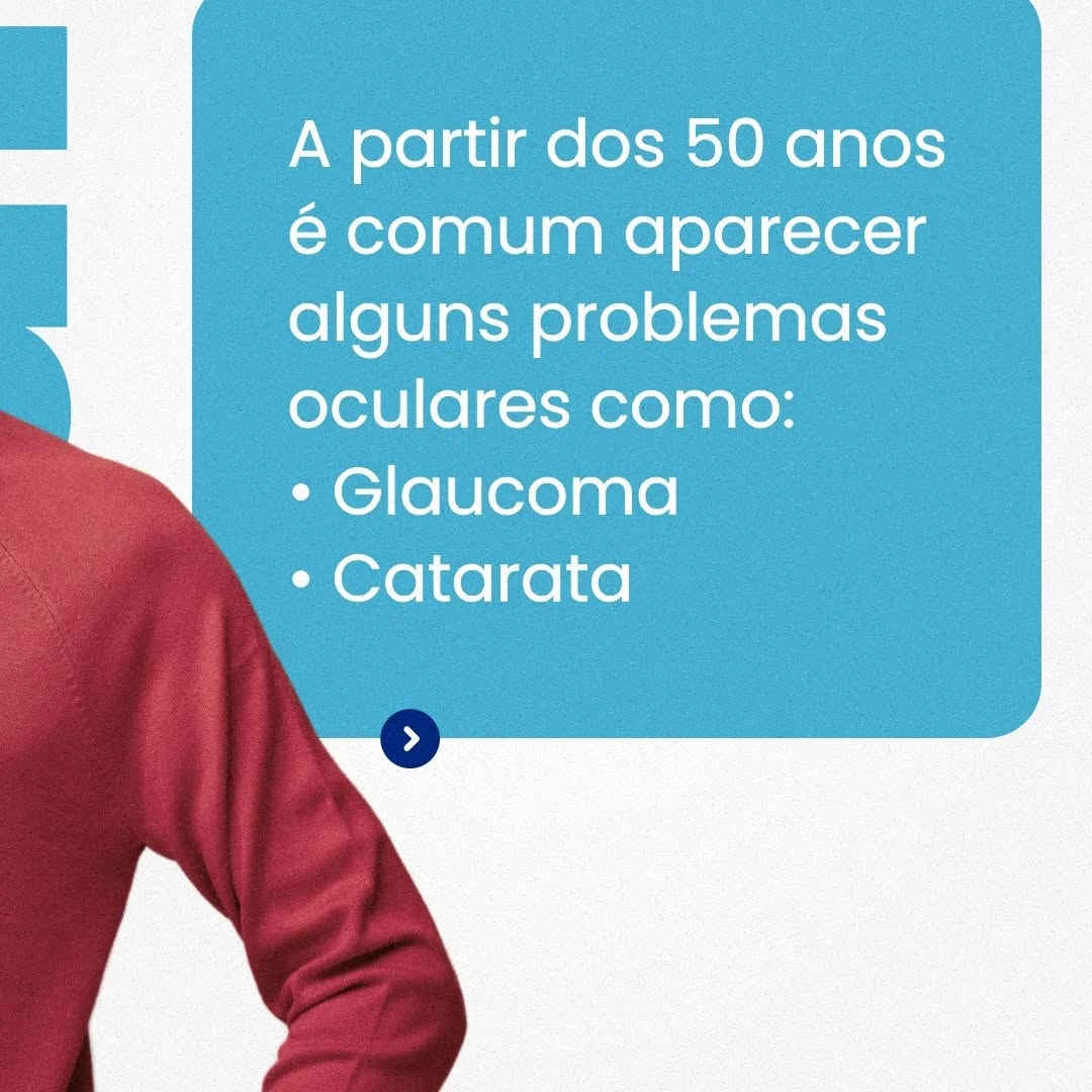 A partir dos 50 anos é comum aparecer alguns problemas oculares.