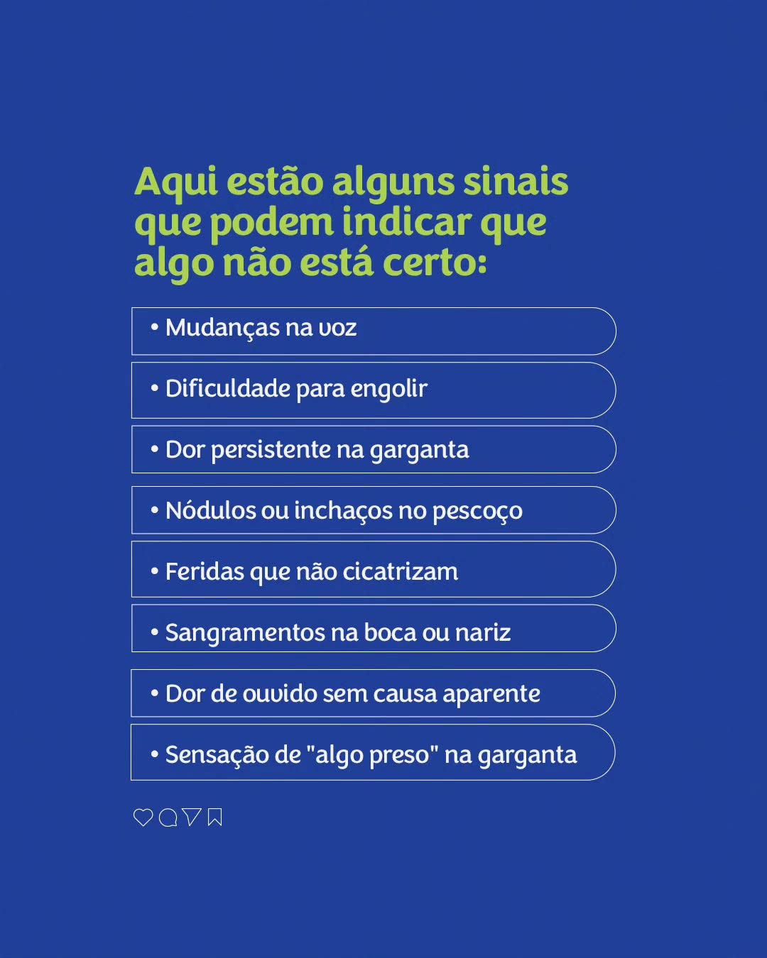 Fique atenta aos sinais e não deixe de cuidar de sua saúde!