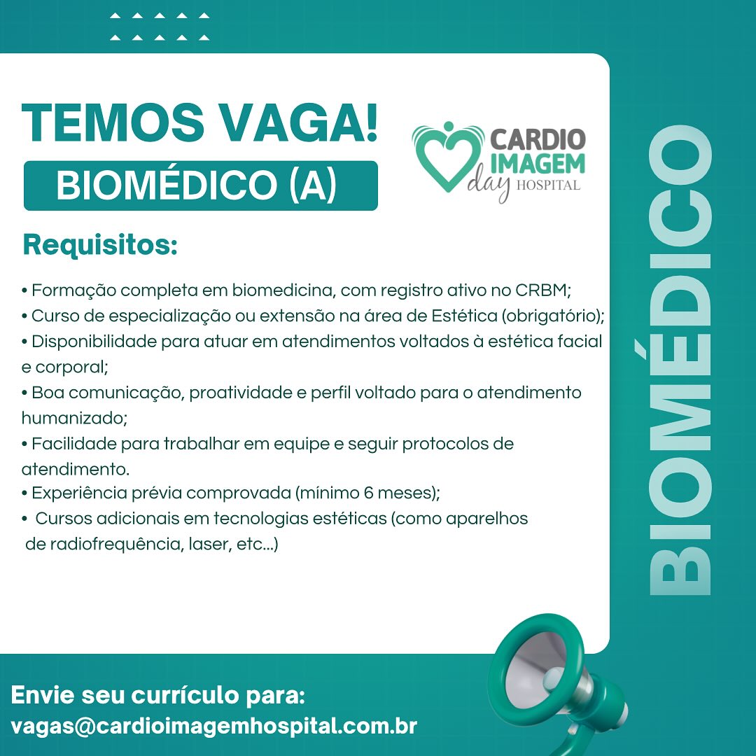 Vaga para Biomédico(a)!