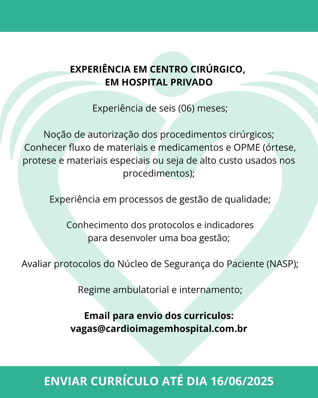 Venha fazer parte da nossa equipe e contribuir com um cuidado de excelência!