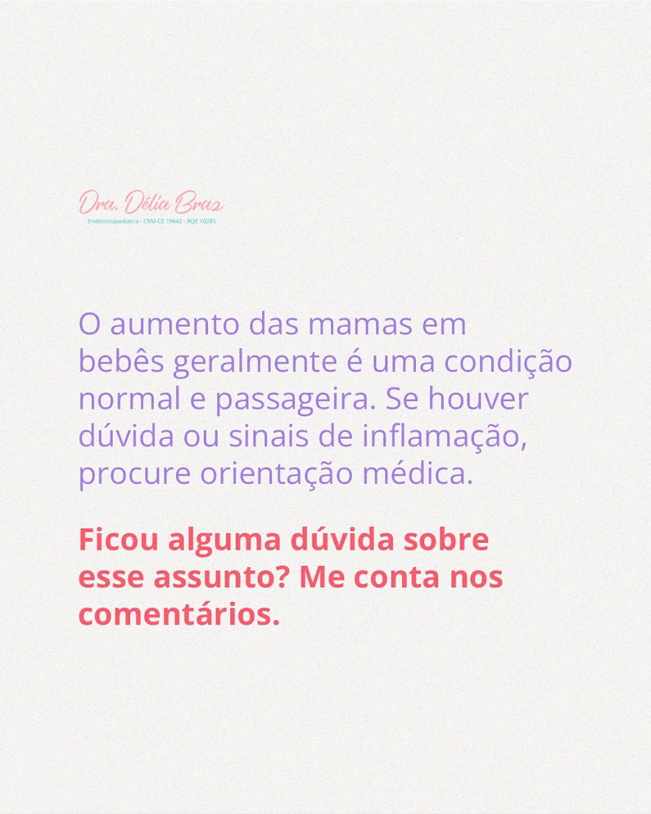 Mama aumentadas em bebês. O que isso significa?