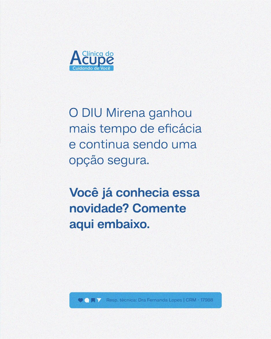 Agora o DIU Mirena tem 8 anos de contracepção!