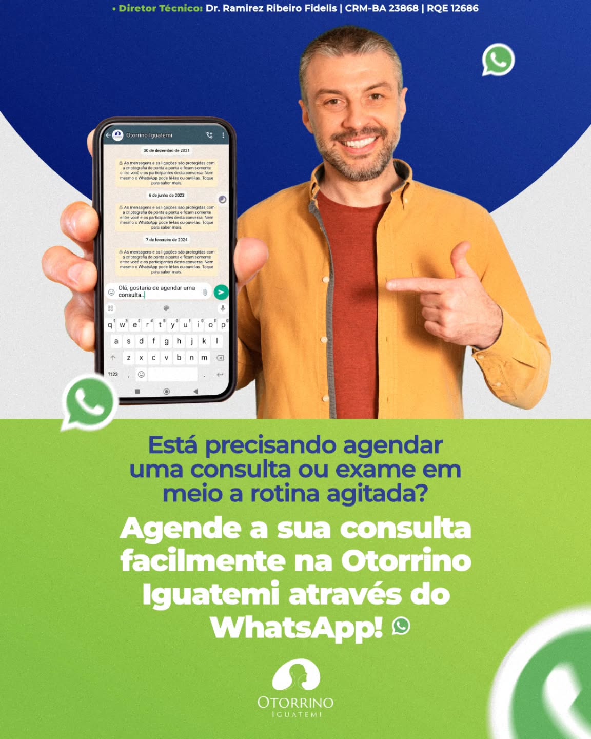Quer agendar? É só enviar uma mensagem para o WhatsApp da Otorrino Iguatemi e garantir seu atendimento sem complicação!