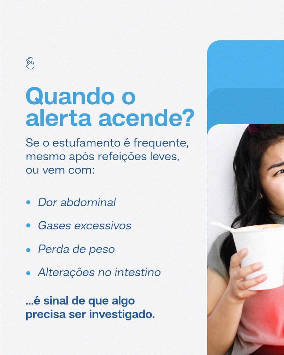 Se sente estufado depois das refeições?
