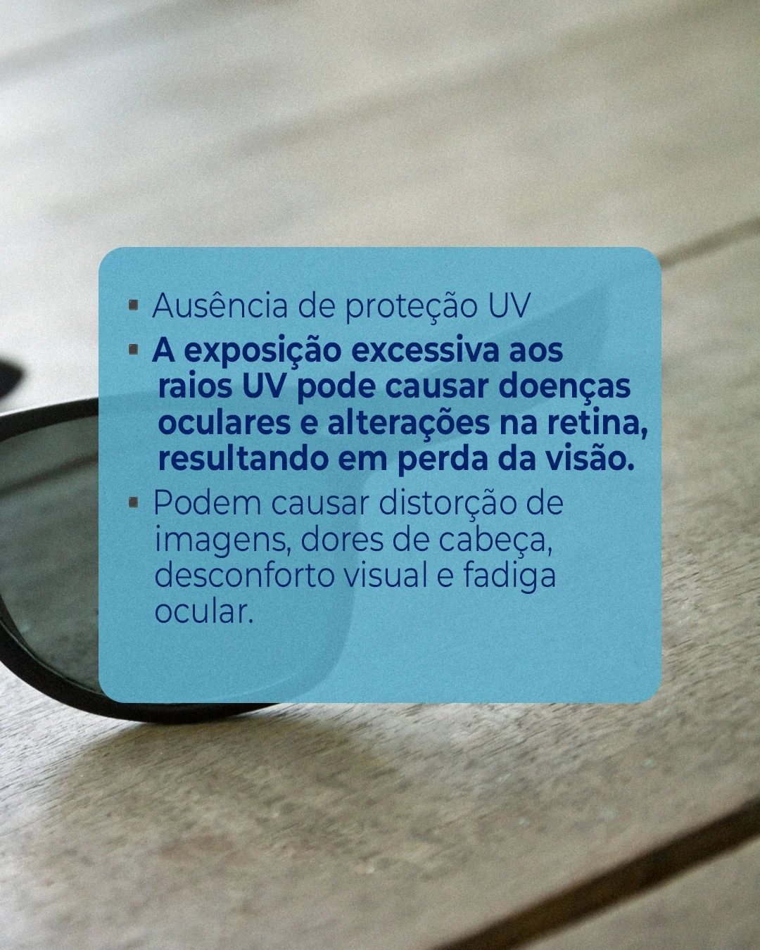 Óculos de sol falsificado . Conheça os riscos para a visão