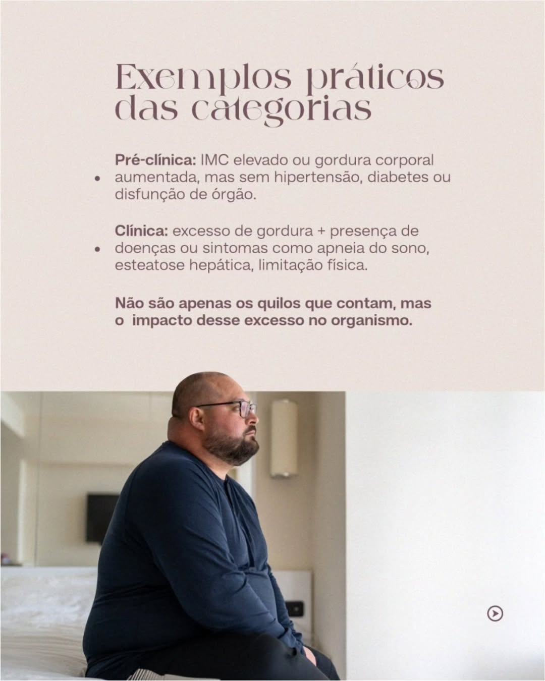 Obesidade clínica x Obesidade pré - clínica
