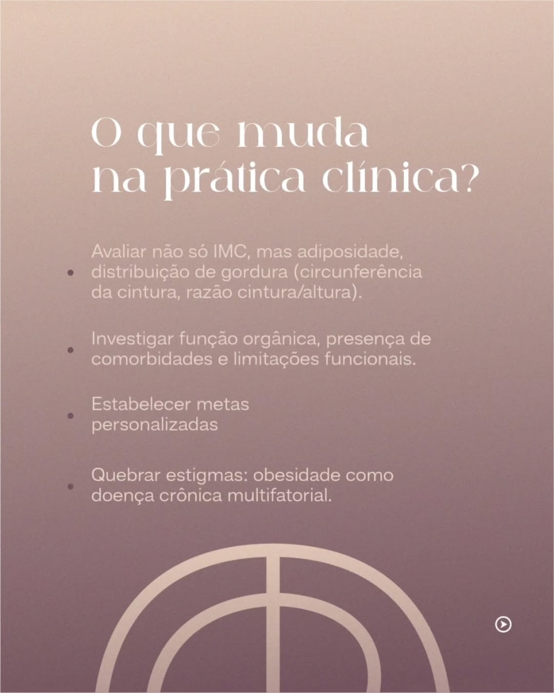 Obesidade clínica x Obesidade pré - clínica
