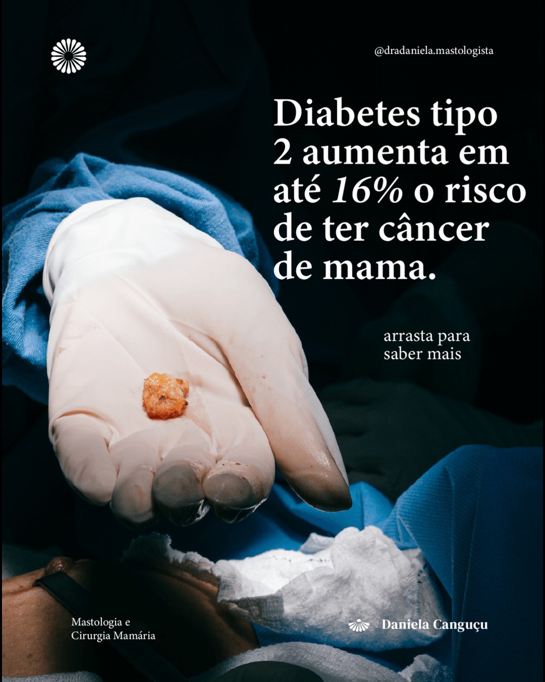 Diabetes tipo 2 aumenta em até 16% o risco de ter câncer de mama.