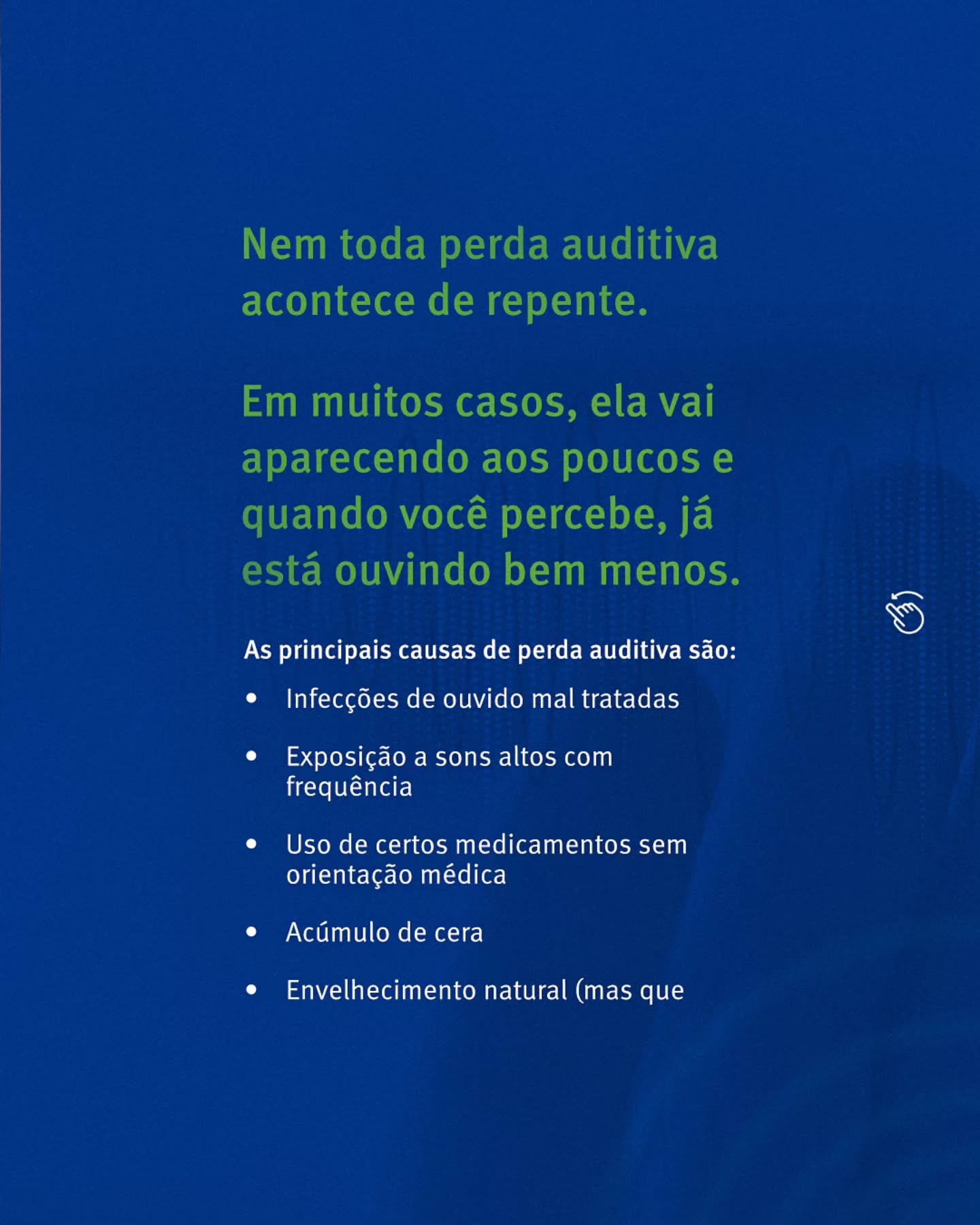 No Dia Nacional de Prevenção da Surdez (10/11), queremos te lembrar da importância de cuidar da sua audição