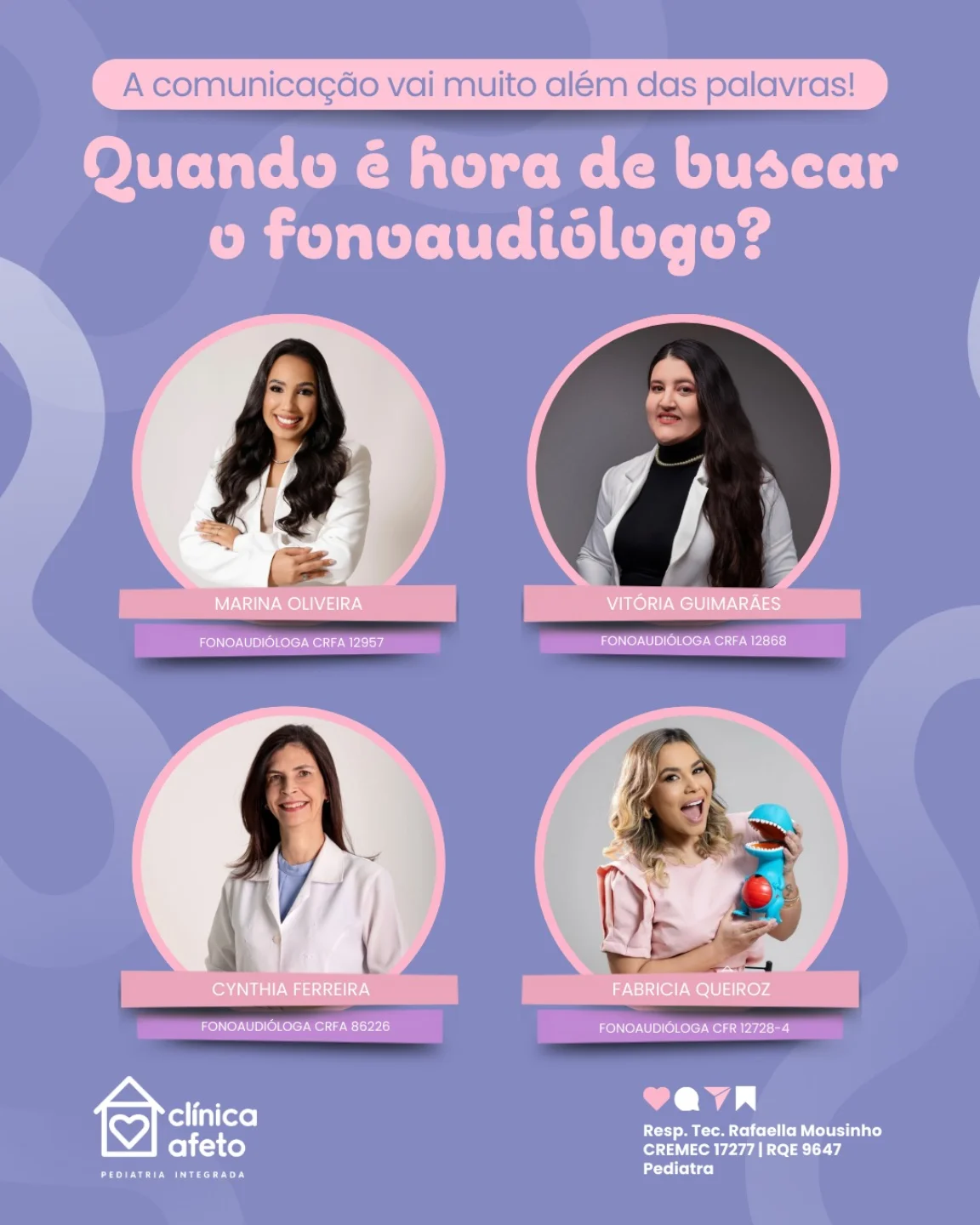 Conte com o time de fonoaudiólogas da Clínica Afeto!