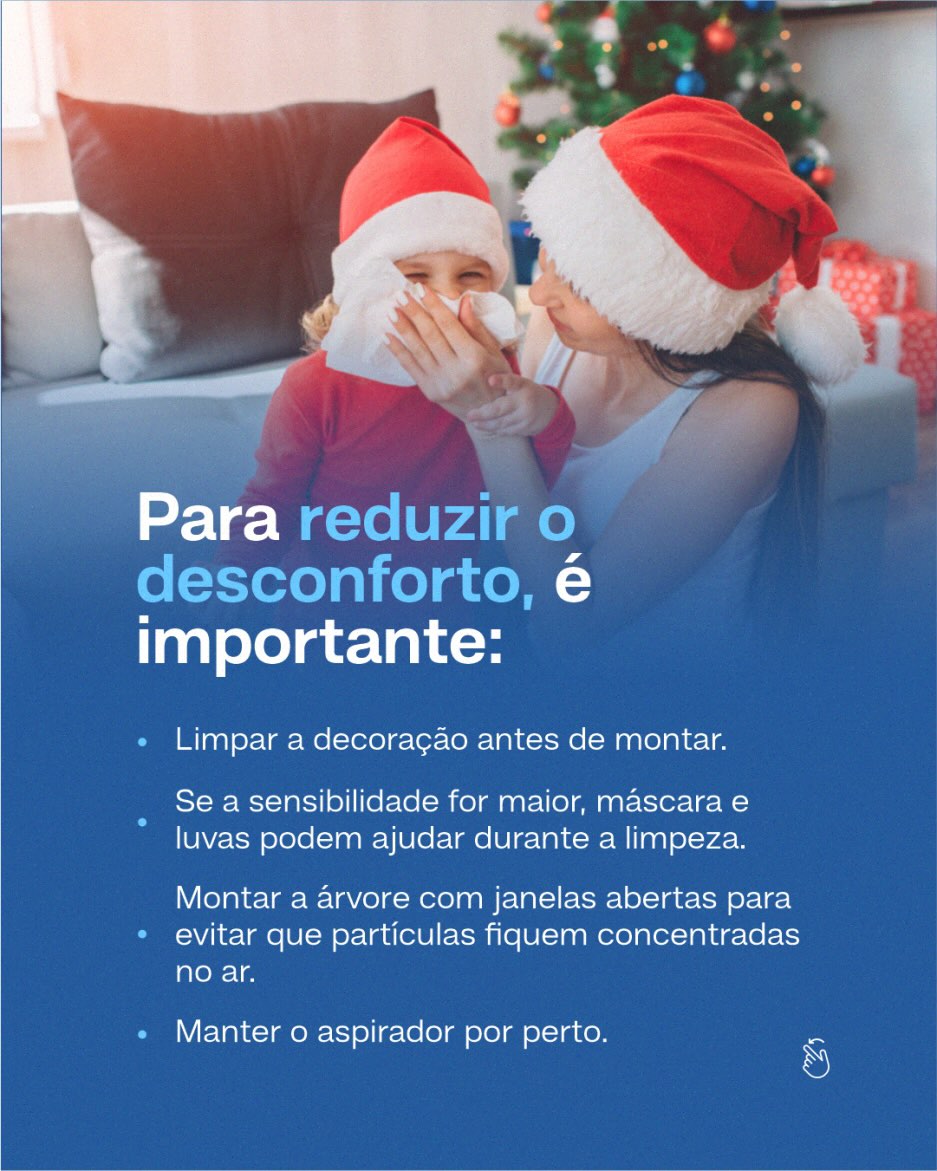 Poeira acumulada nos enfeites de Natal