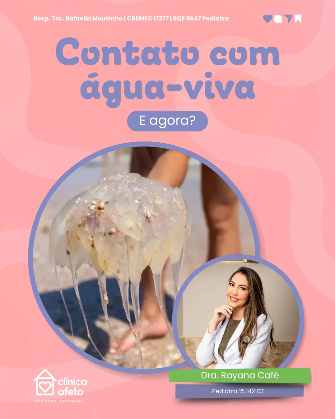 Contato com água viva.
