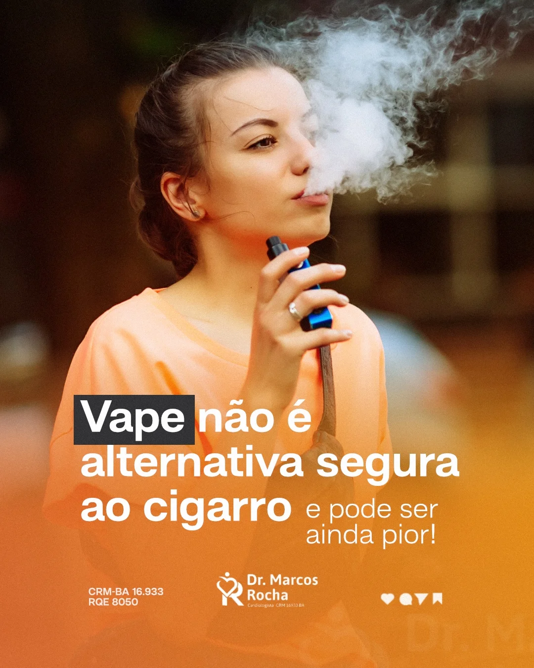  Vape não reduz danos e não é estratégia segura para parar de fumar.
