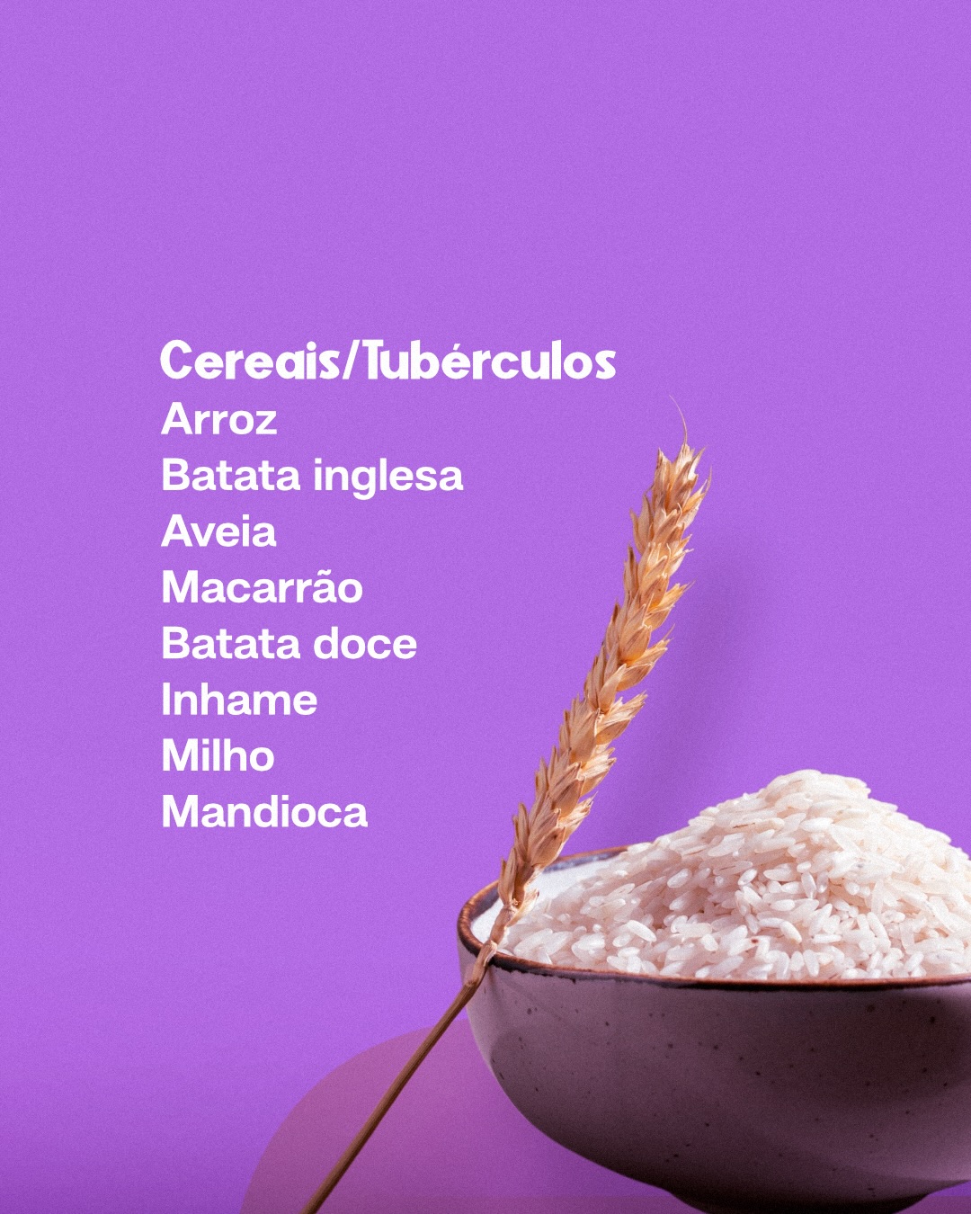 Esses são os 5 grupos alimentares.