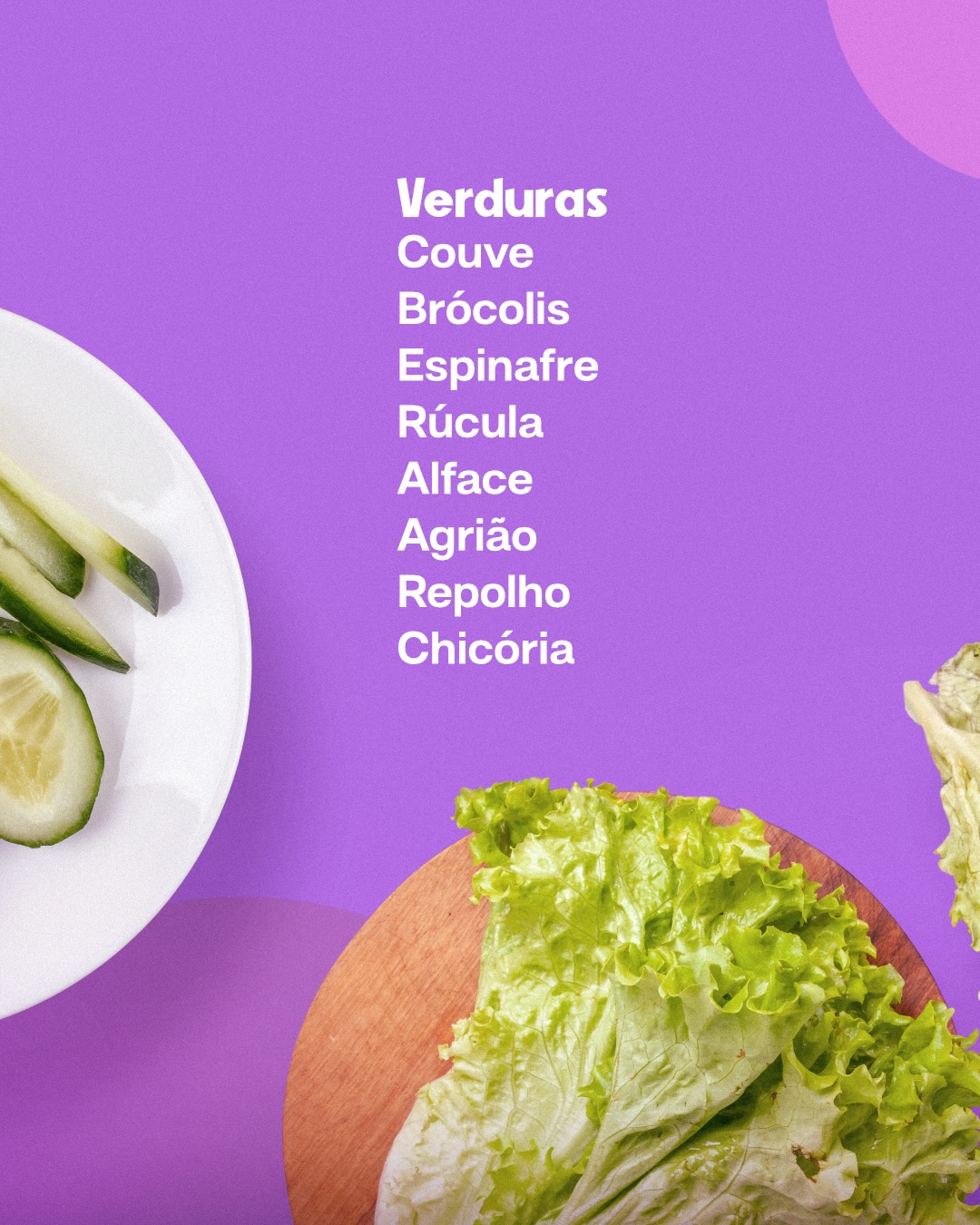 Esses são os 5 grupos alimentares.