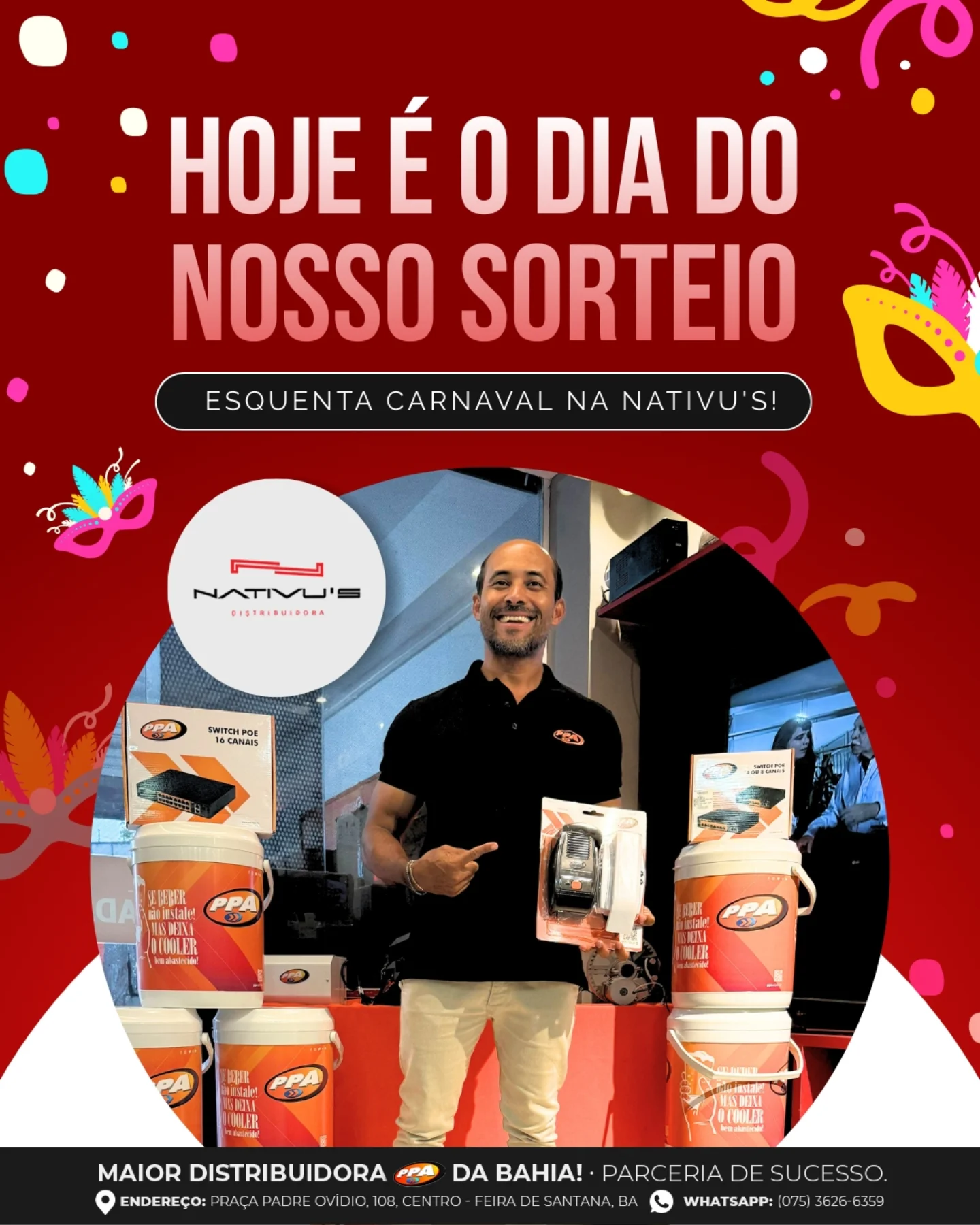 Hoje é o dia do sorteio.