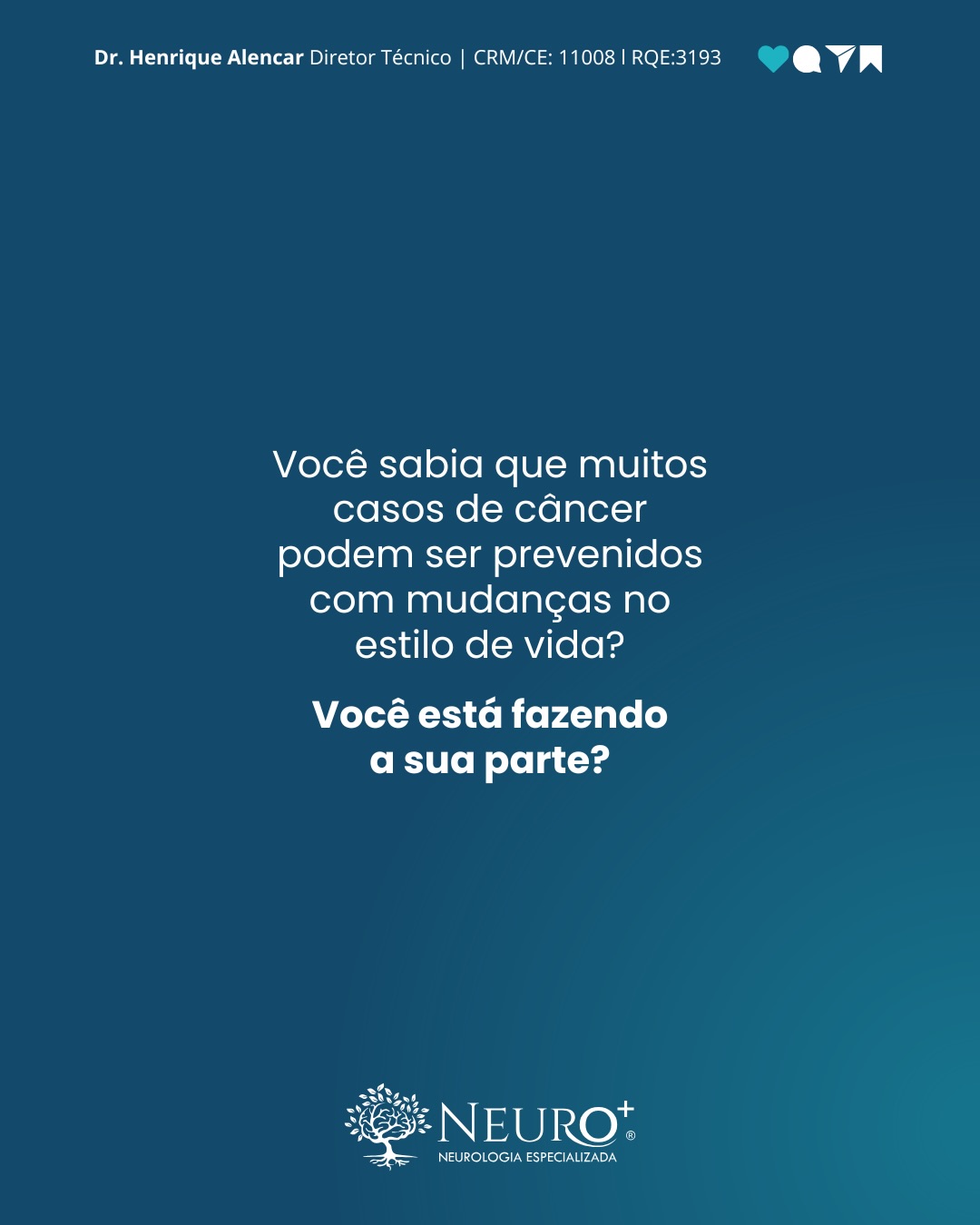 Seu estilo de vida contribui ou reduz as chances de câncer? Vale refletir.