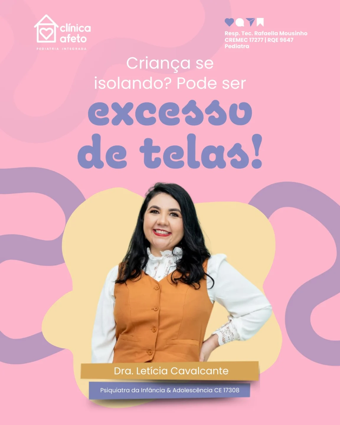 Agende uma avaliação com a nossa Dra. Leticia Cavalcante, psiquiatra infantojuvenil na Clínica Afeto.