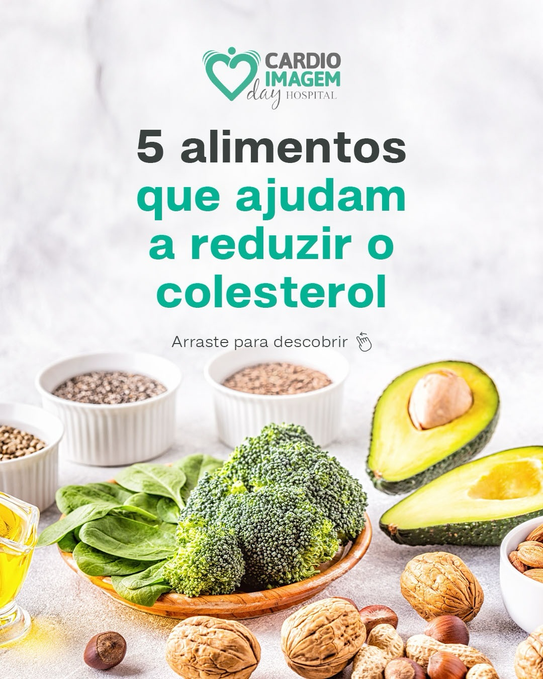 Alimentos que ajudam a reduzir o colesterol.