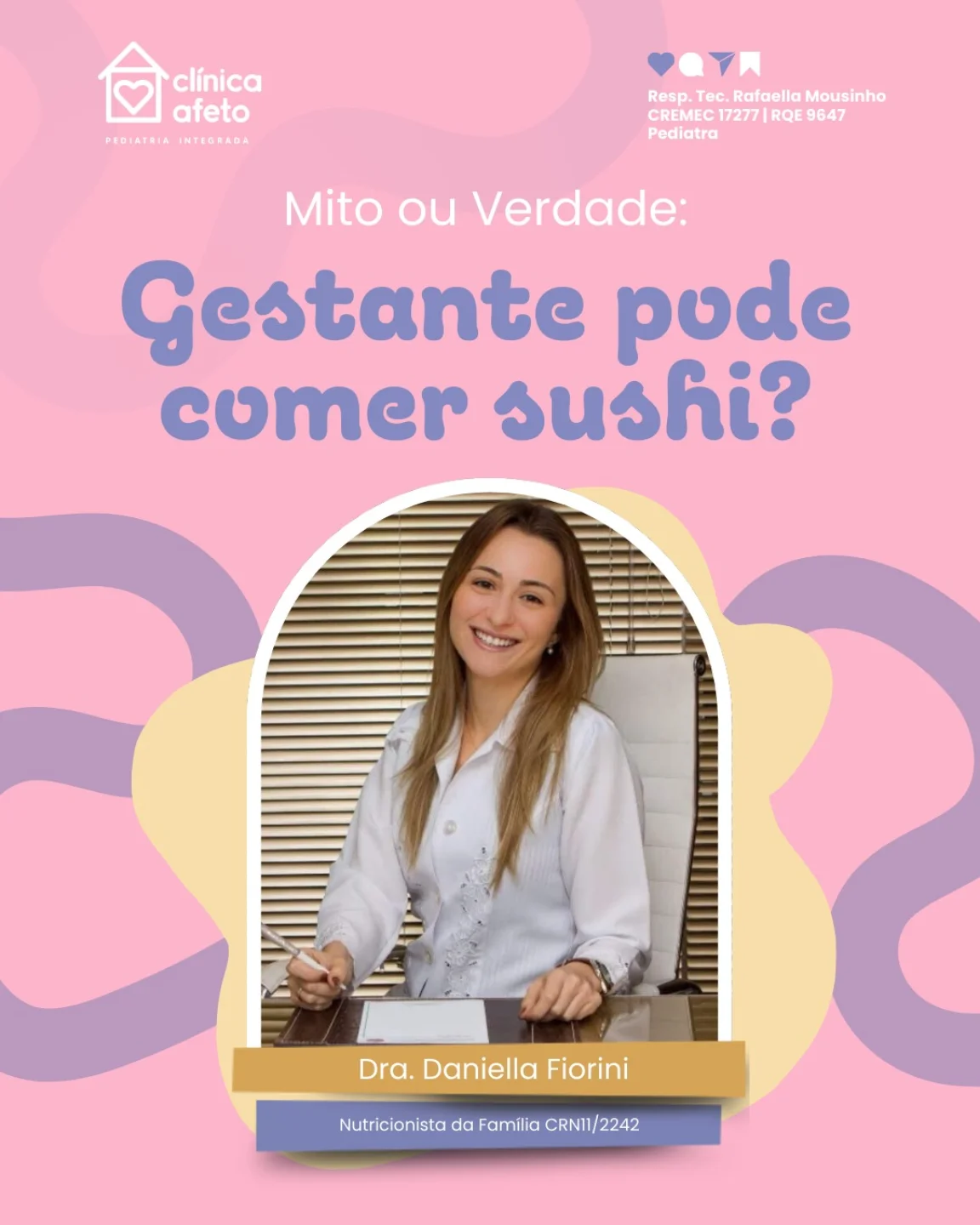 Agende uma consulta com a nossa nutricionista da familia Daniella Fiorini na Clinica Afeto!