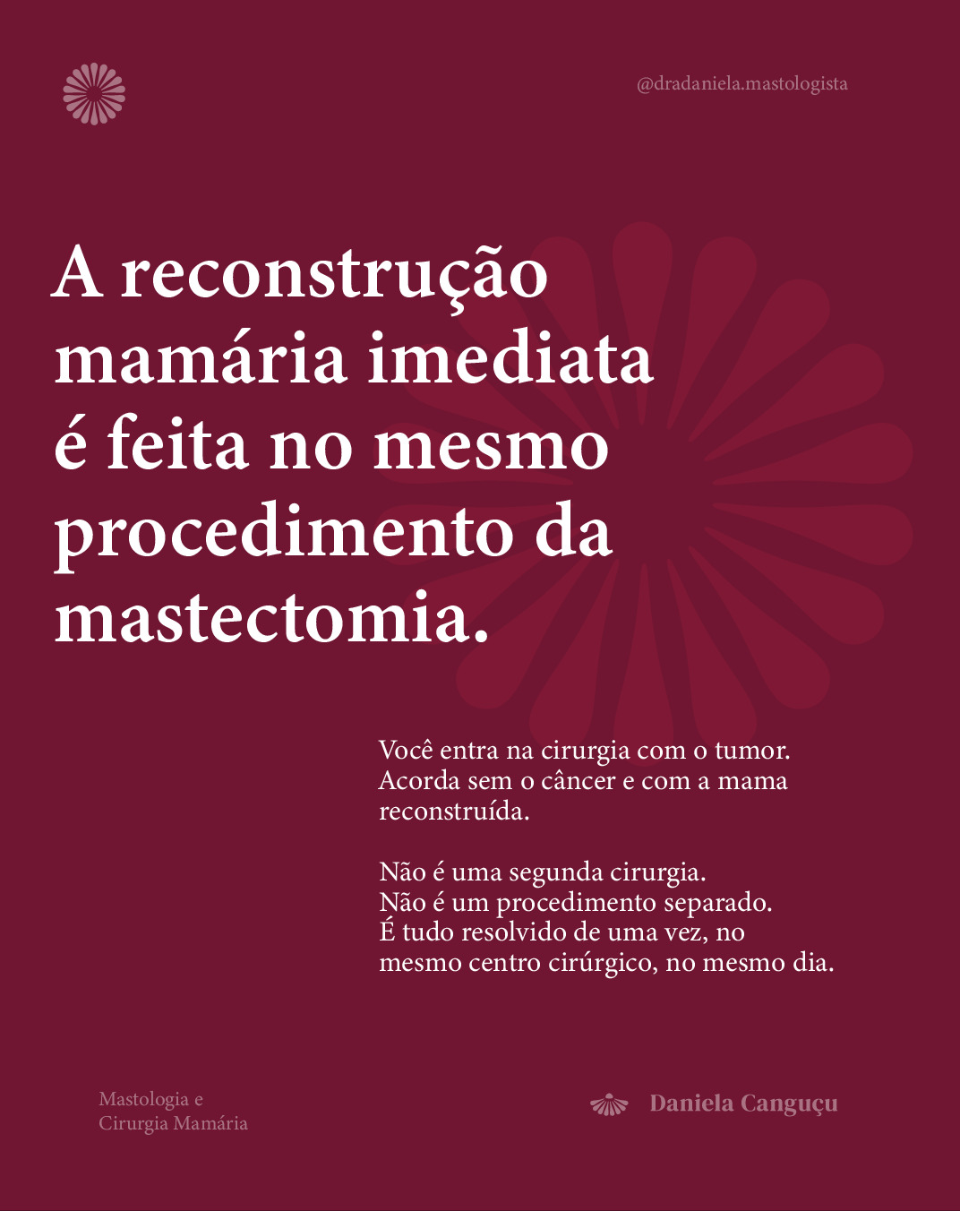 Acordar da cirurgia sem a mama!