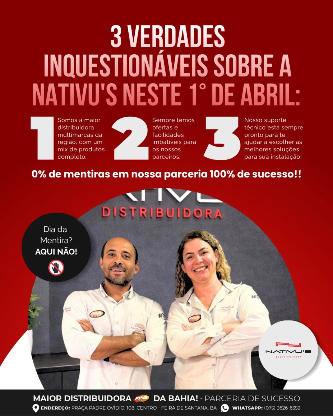 Hoje é 1º de abril… mas aqui, mentira não passa nem na porta.