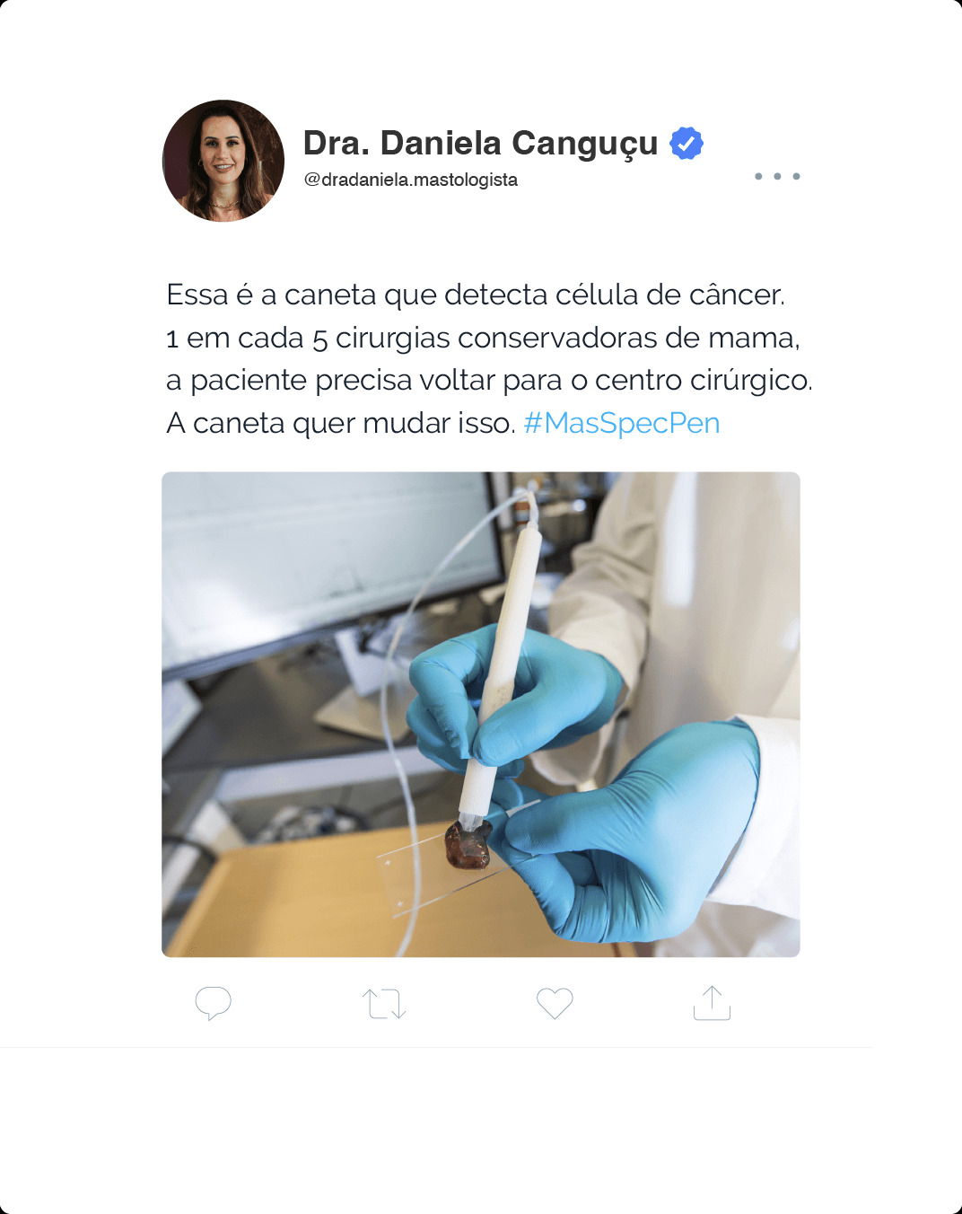 A caneta que detecta célula de câncer passou no Fantástico.