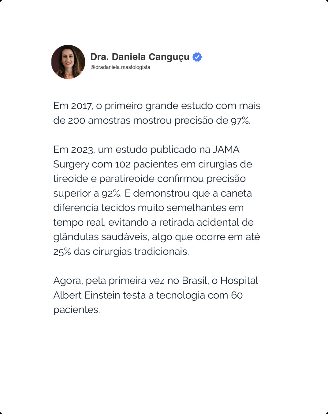 A caneta que detecta célula de câncer passou no Fantástico.