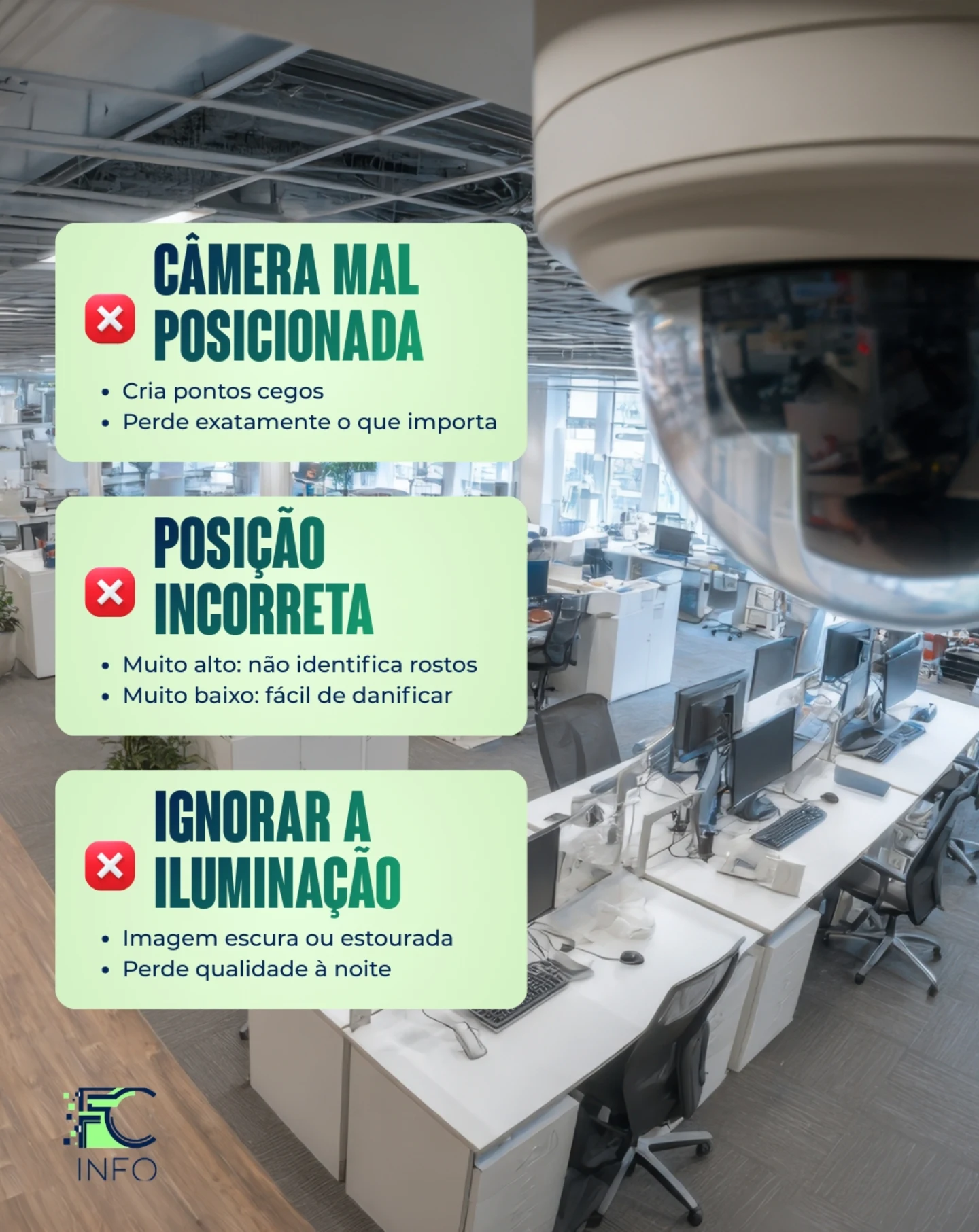 Erros na instalação das câmeras