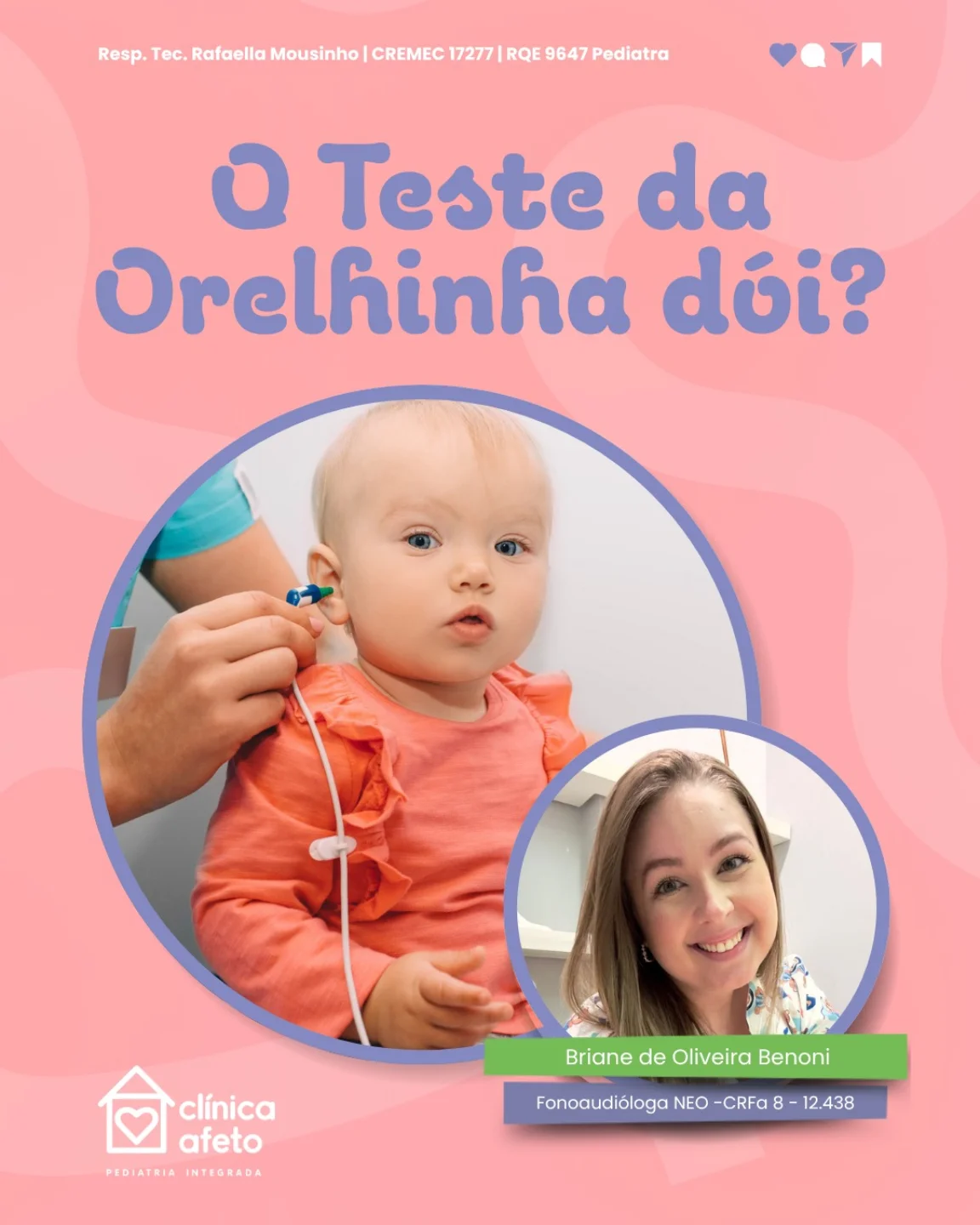 Garanta esse cuidado desde o início. Agende o teste com a nossa fonoaudióloga Briane de Oliveira Benoni.