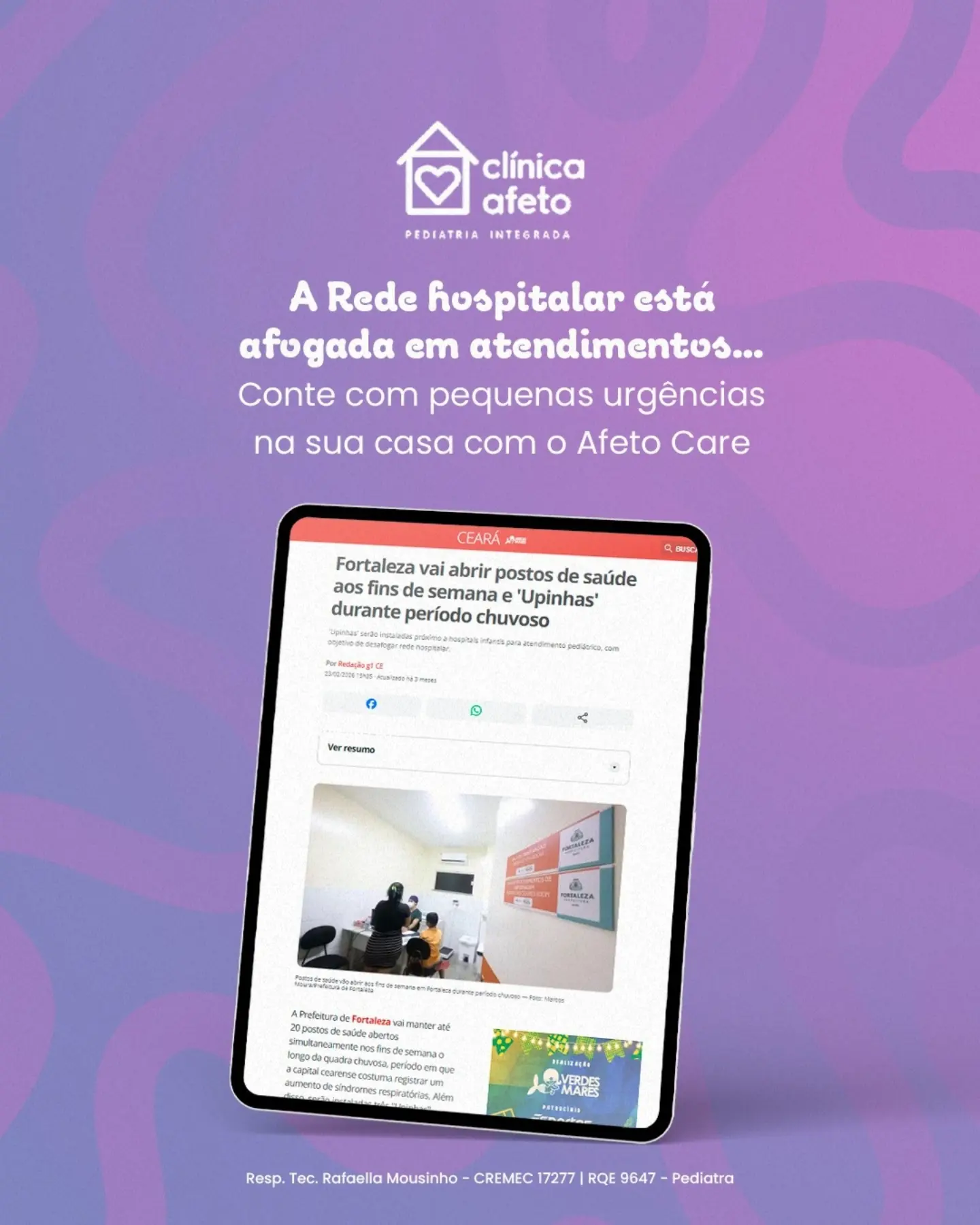 Entre em contato e saiba como funciona o atendimento domiciliar.