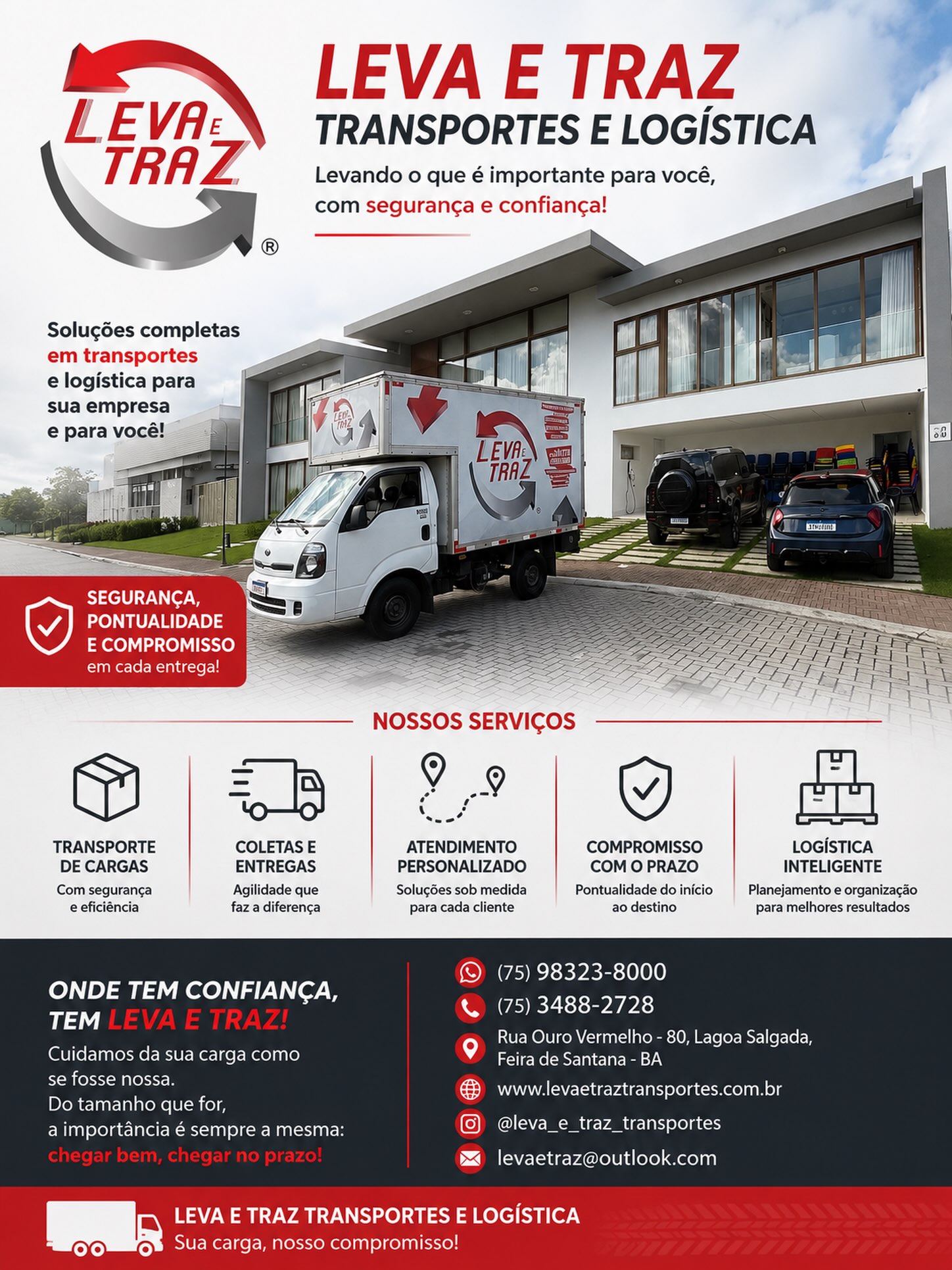 Leva e traz transporte e logística