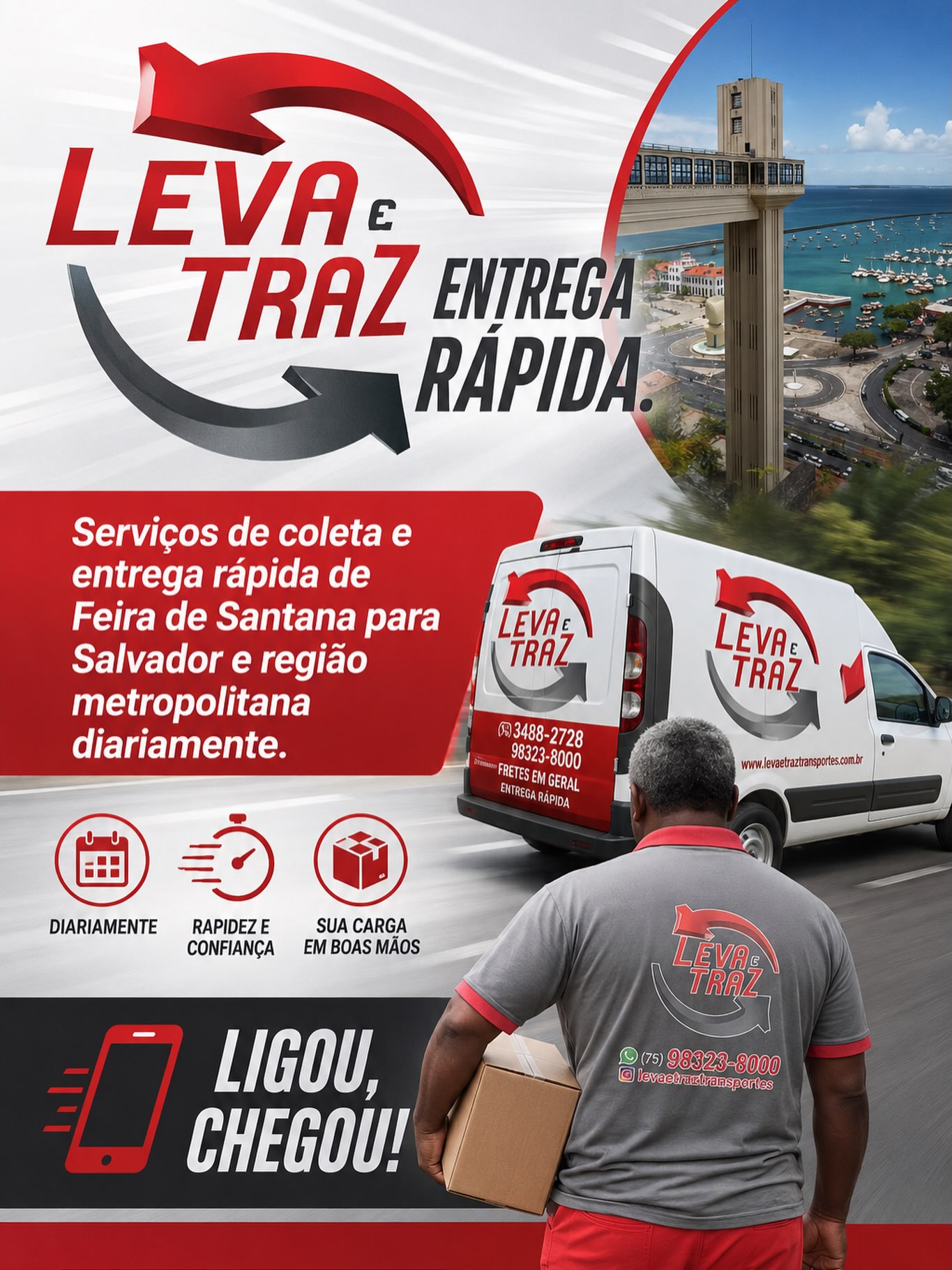 Leva e Traz Entrega Rápida atende diariamente diversas regiões da Bahia.