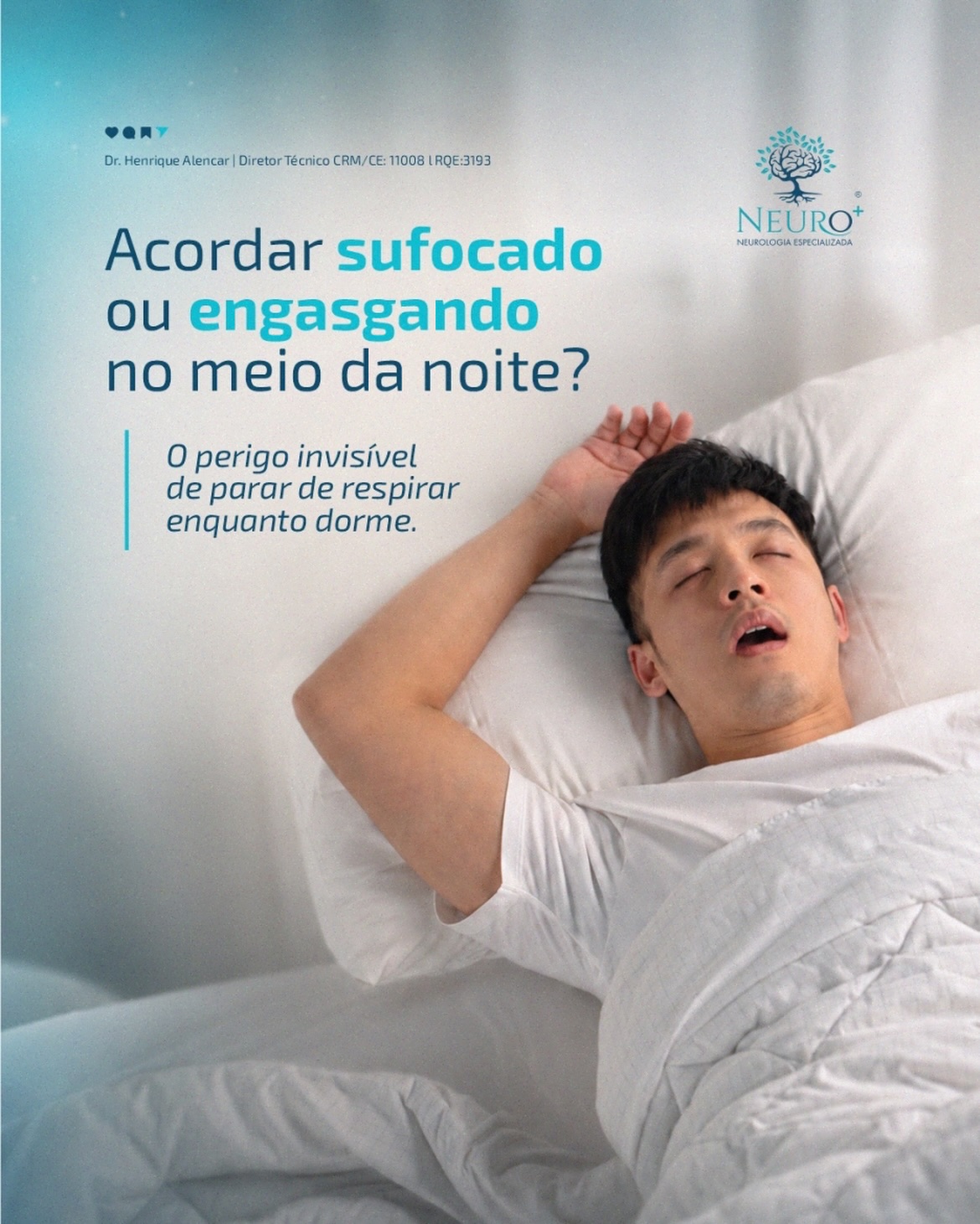 Acordar sufocado, engasgando ou com a sensação de falta de ar no meio da noite não deve ser ignorado.