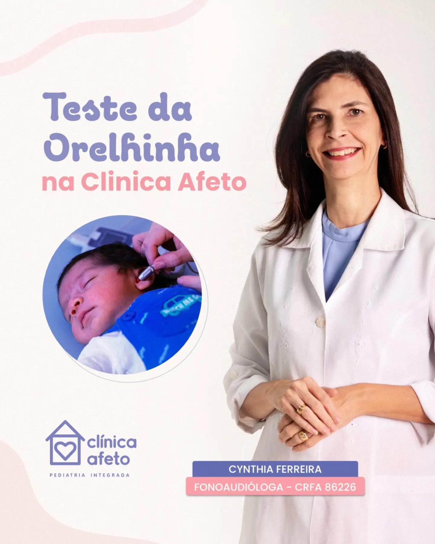 Seu bebê ainda não realizou o exame? Agende com a Dra Cinthia Ferreira na Clínica Afeto!
