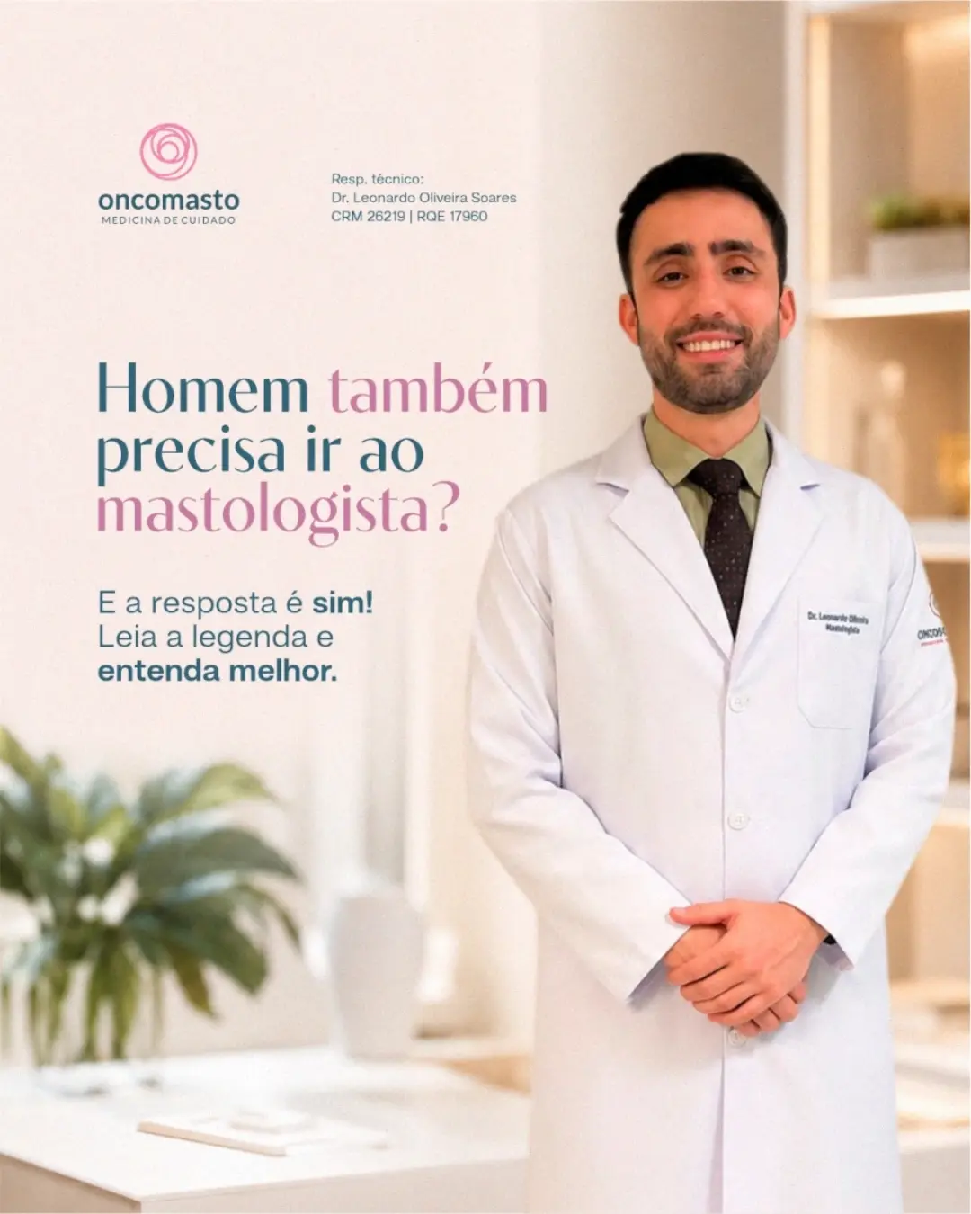 Homem também precisa ir ao mastologista.
