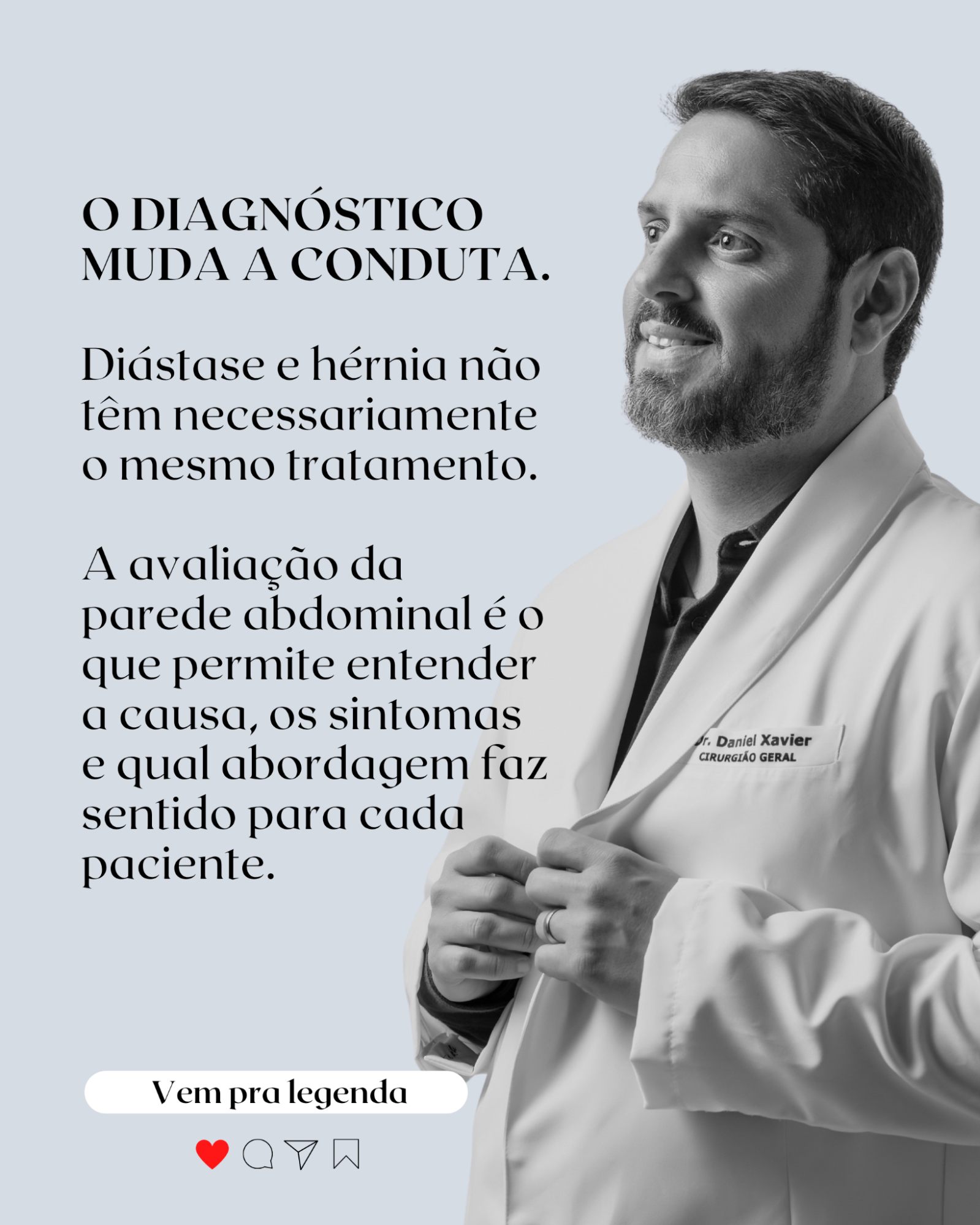 Você percebe um abaulamento no abdômen e pensa: “é hérnia”.