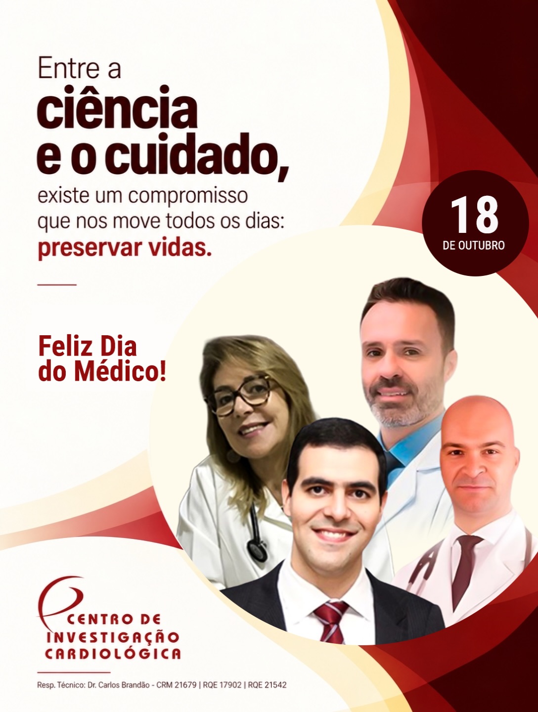 Neste 18 de outubro, nosso reconhecimento vai a todos os médicos que dedicam sua trajetória à saúde e ao bem-estar das pessoas.