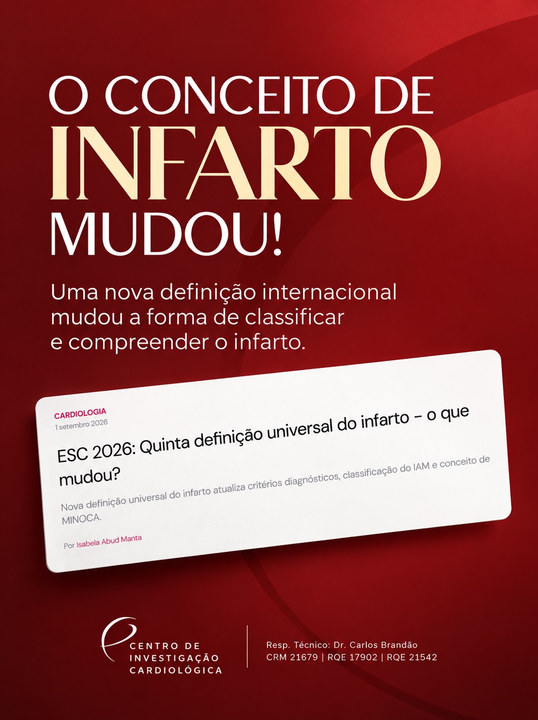 O conceito do infarto mudou!