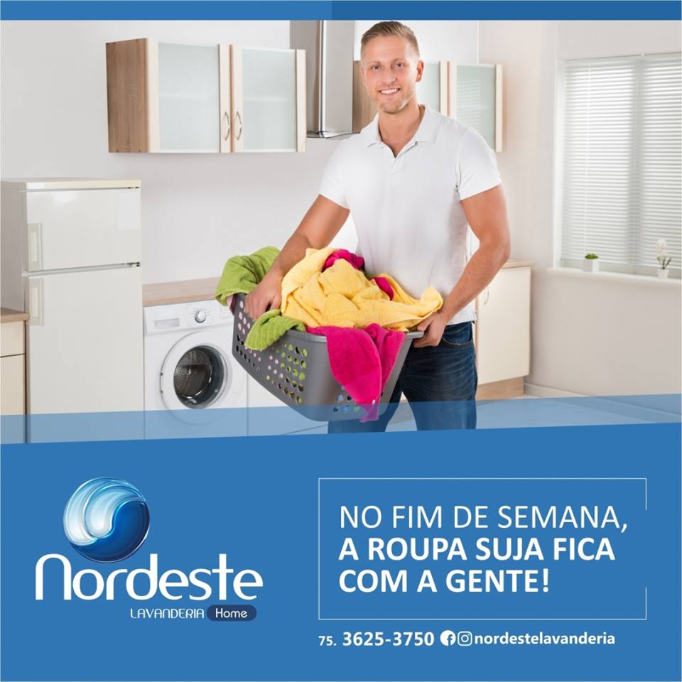 A roupa suja deixa com a Nordeste Lavanderia!