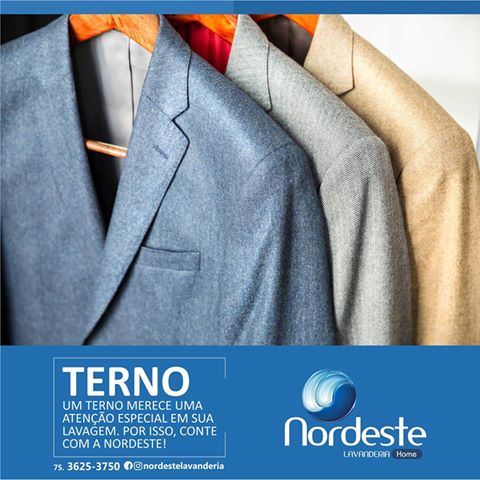 Na Nordeste Lavanderia, cuidamos dos seus ternos com todo o carinho!
