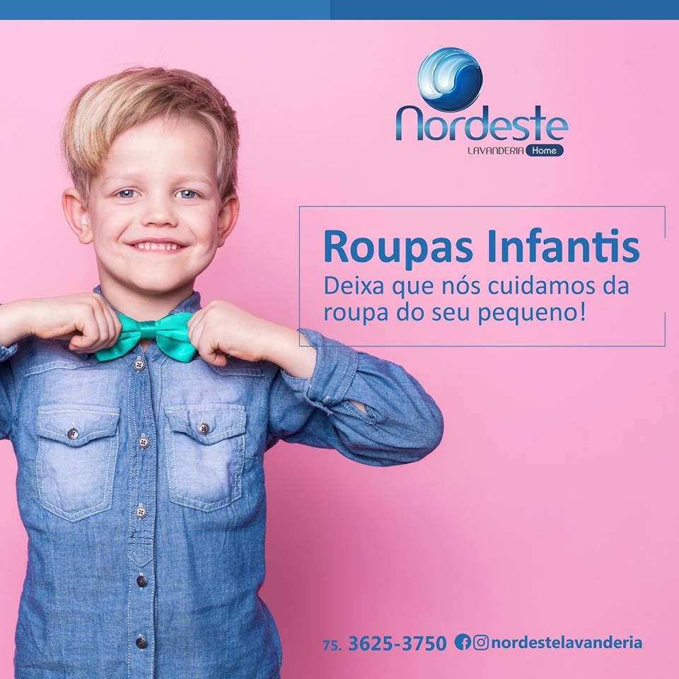 A Nordeste Lavanderia também cuida das roupas dos seus pequenos!