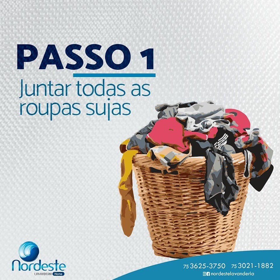 Juntando as roupas sujas.