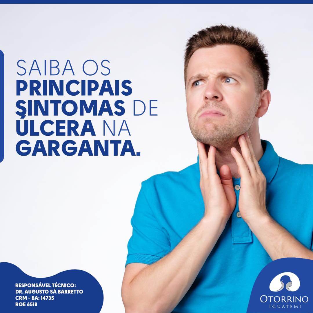 Quais os principais sintomas de Úlcera na Garganta?