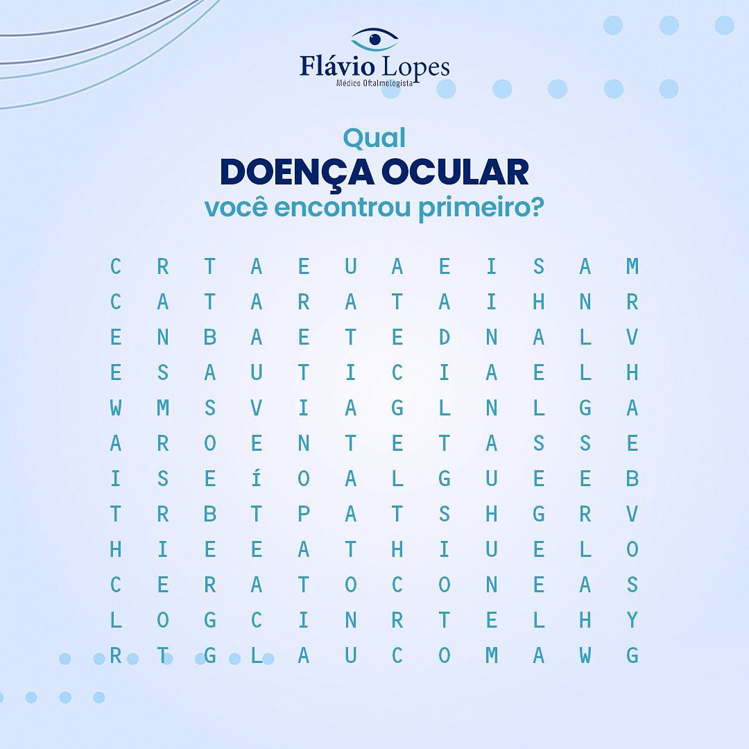 Qual a doença ocular você encontrou primeiro?