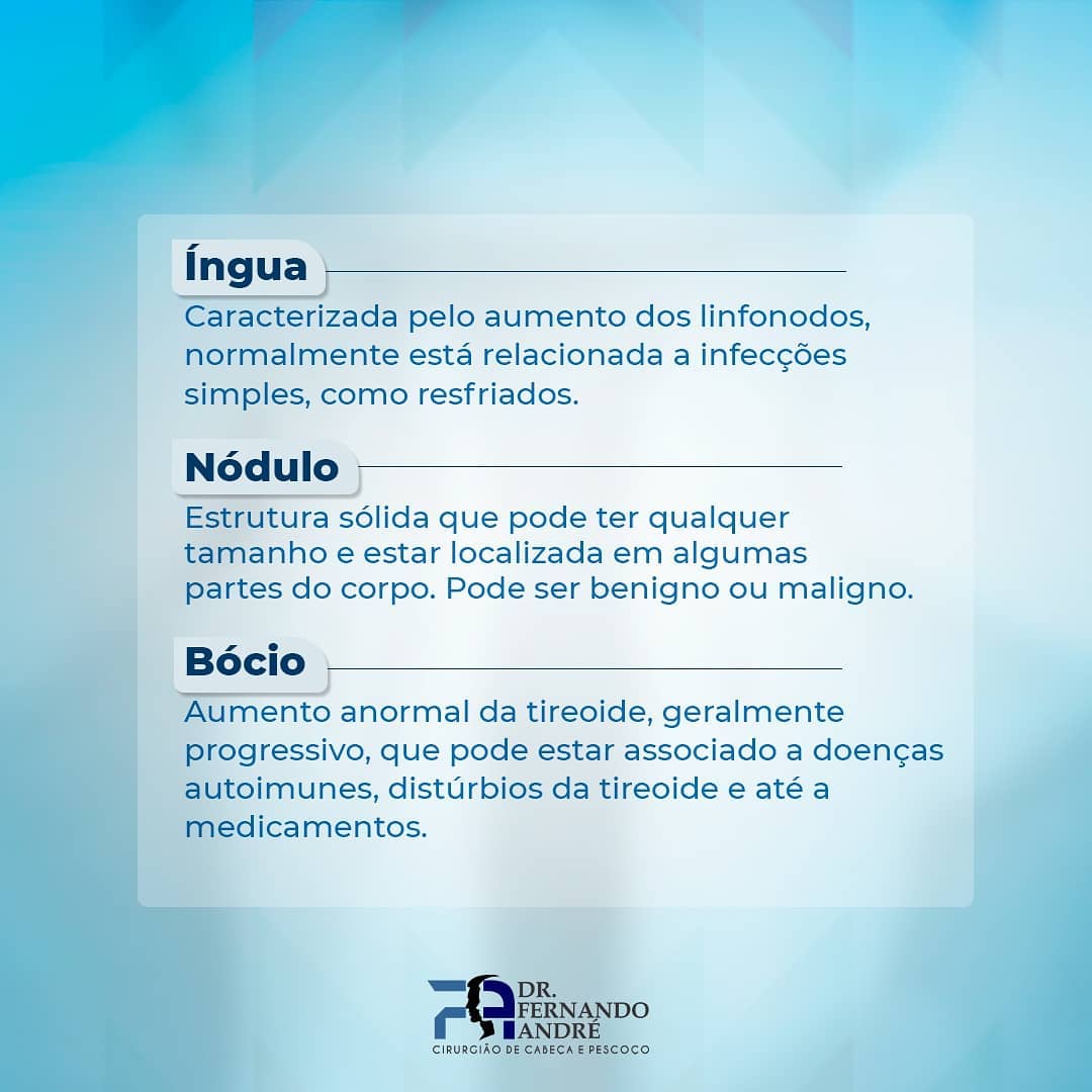 Quais a diferenças  entre íngua, nódulo e bócio.