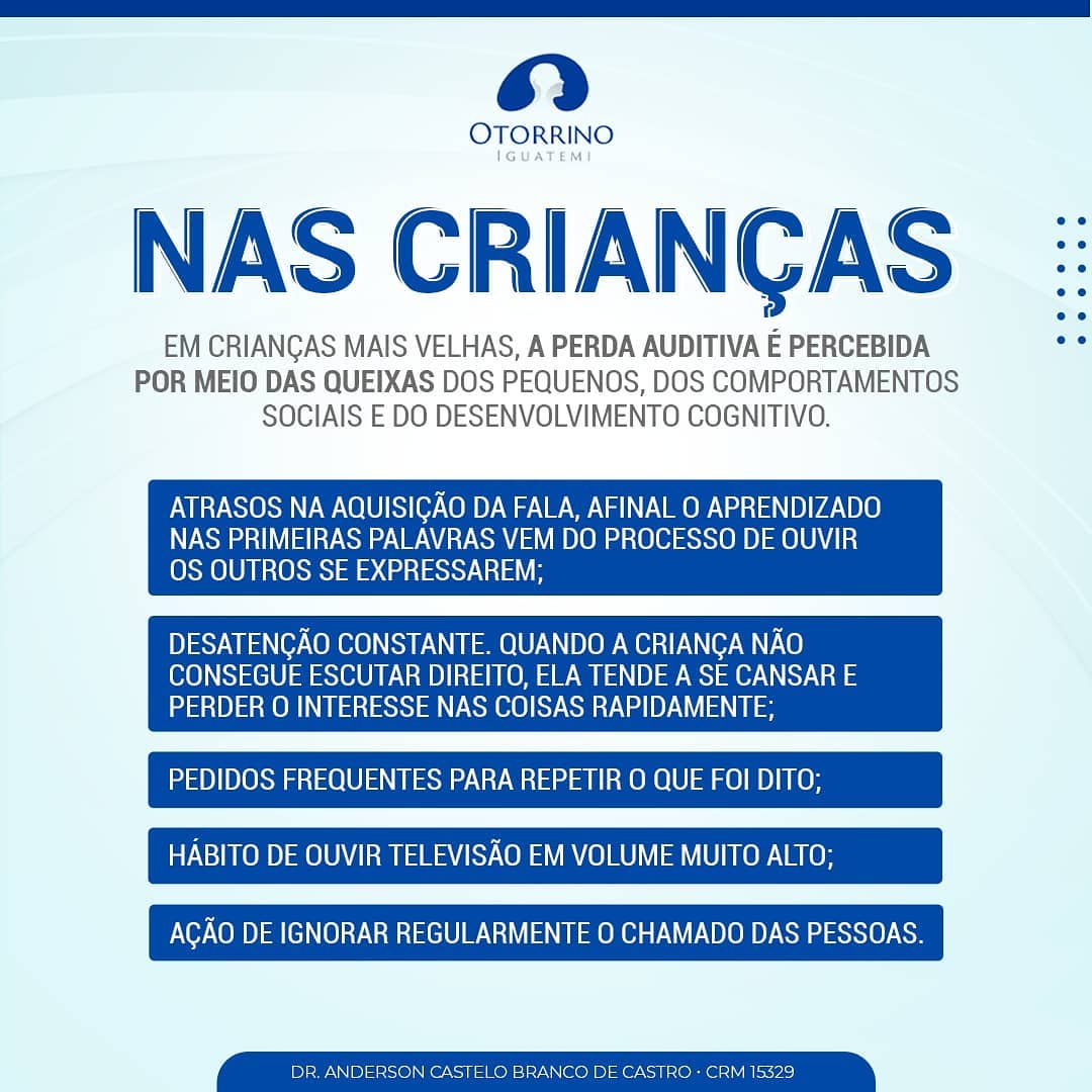 Sinais q seu filho podem estar com problemas  auditivos