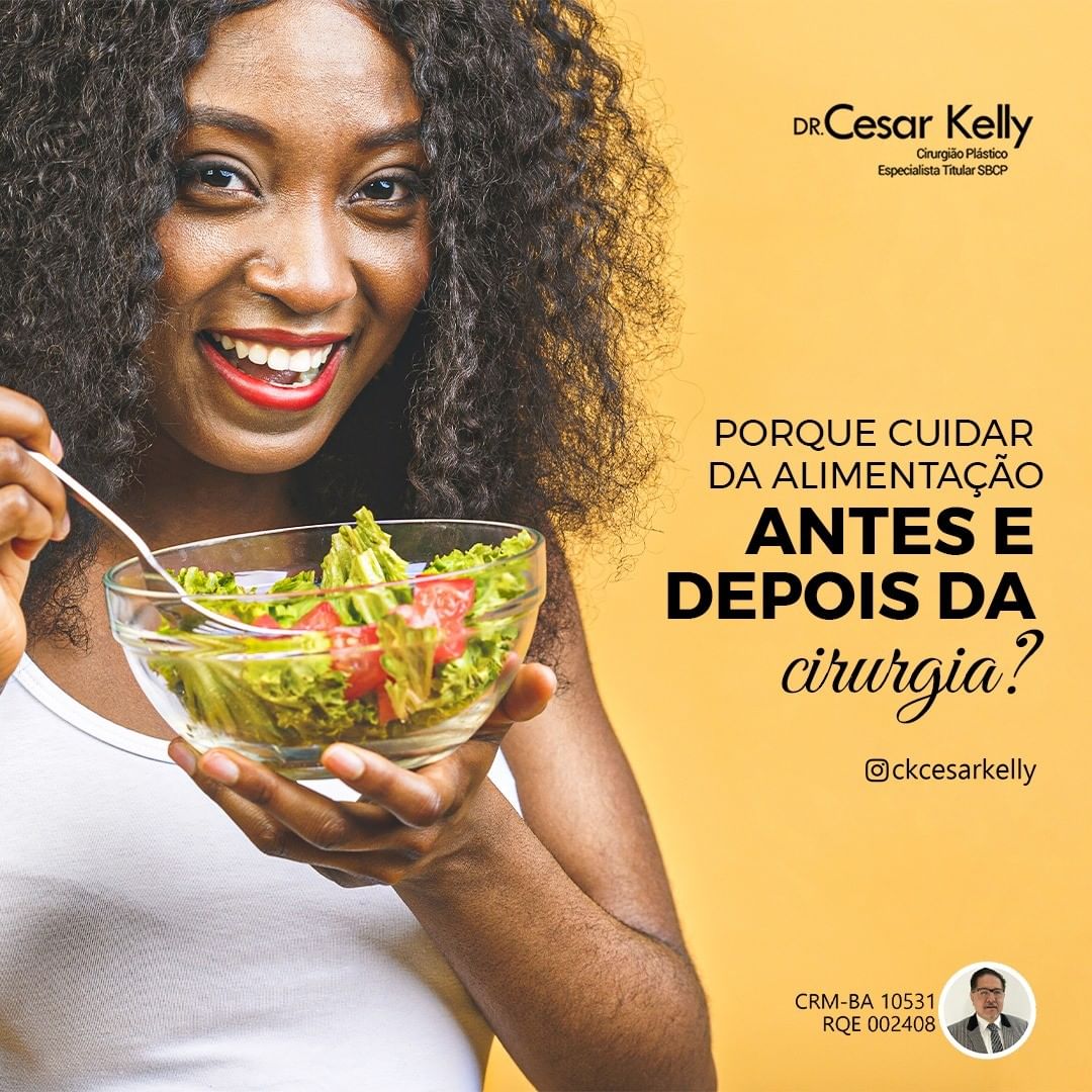 A boa alimentação é uma parte fundamental para a preparação da cirurgia plástica.
