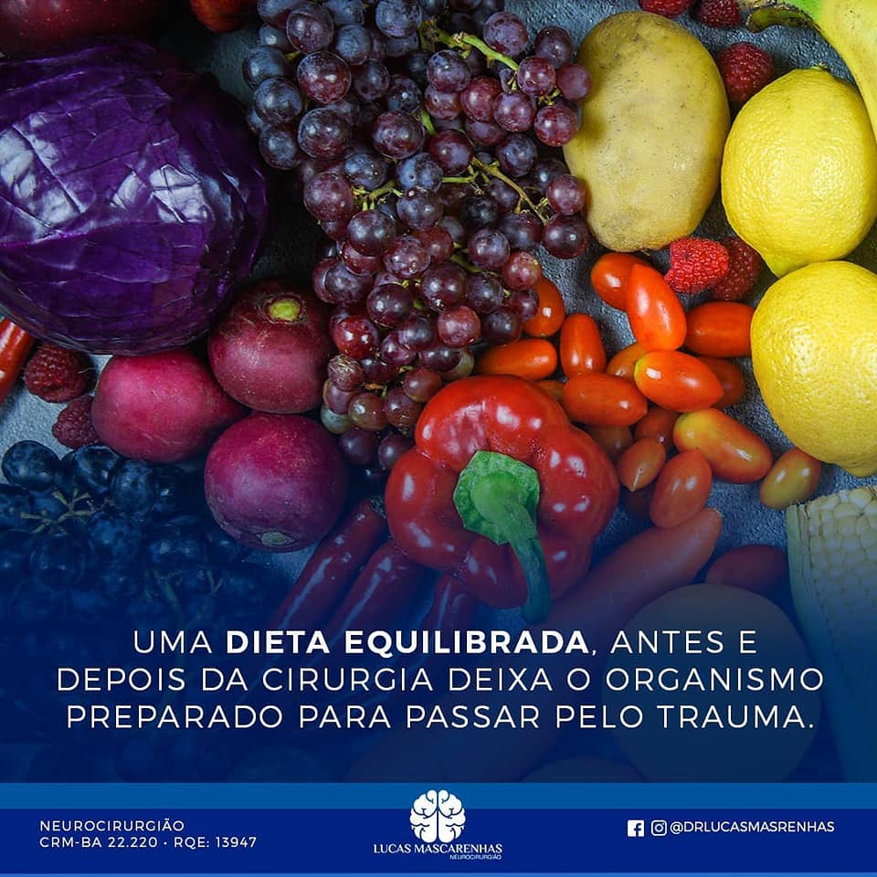 Uma dieta equilibrada pode contribuir  no sucesso da cirurgia